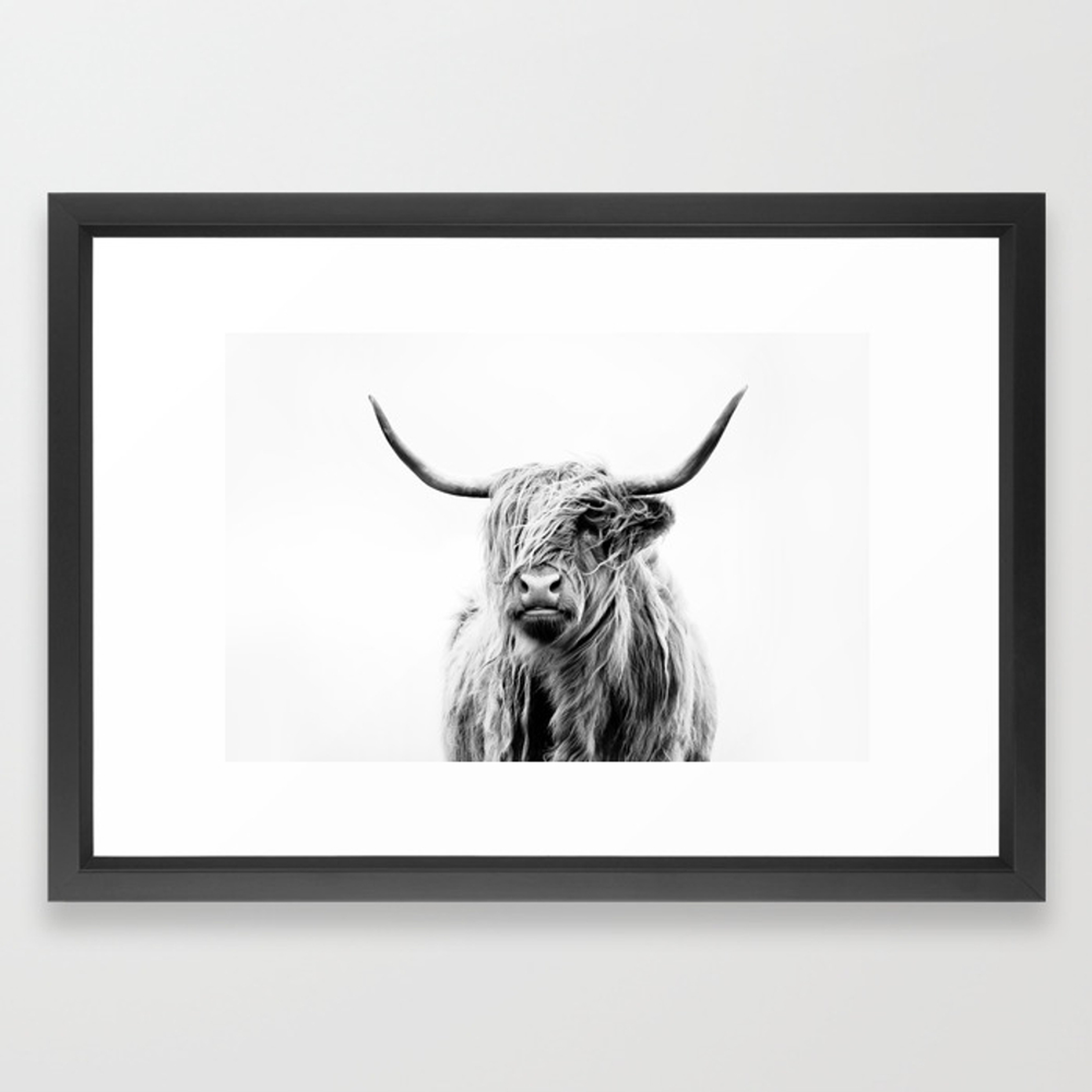 portrait of a highland cow (horizontal by request) Framed Art Print by Doritfuhg_SMALL - Society6