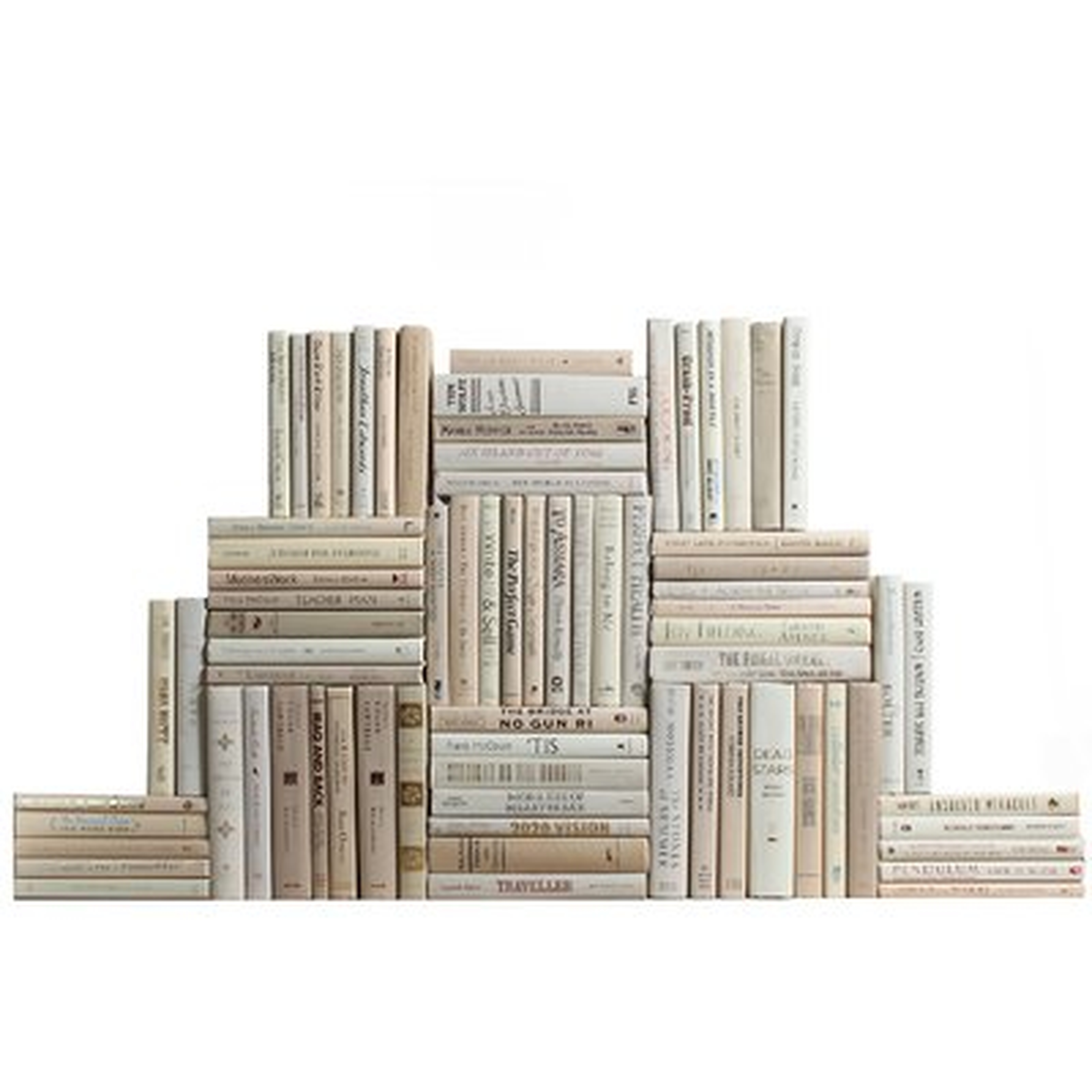 Authentic Decorative Books - By Color Modern Beach Book Wall, Set of 75 (7.5 Linear Feet) - Wayfair