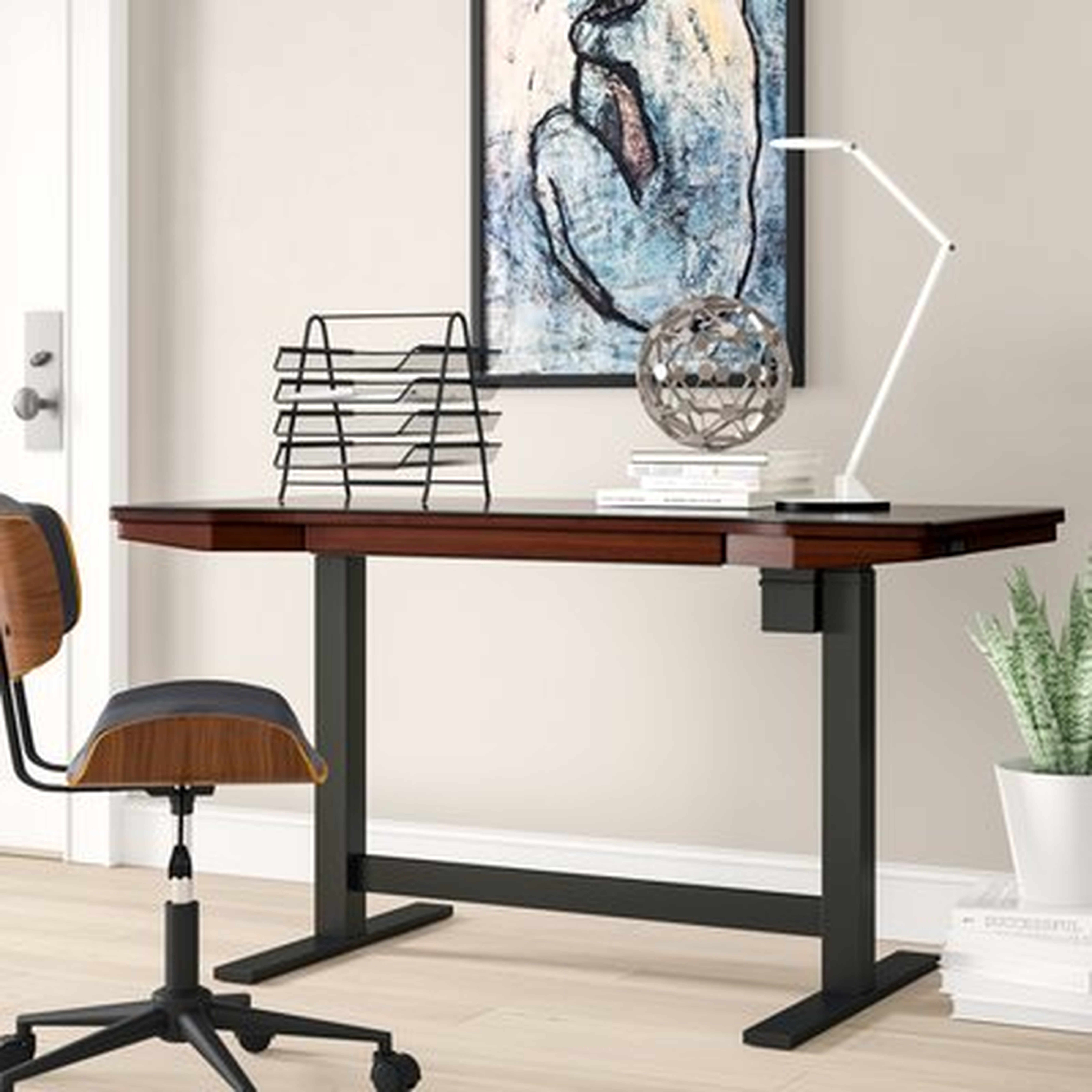 Tedford Adjustable Glass Standing Desk - Wayfair