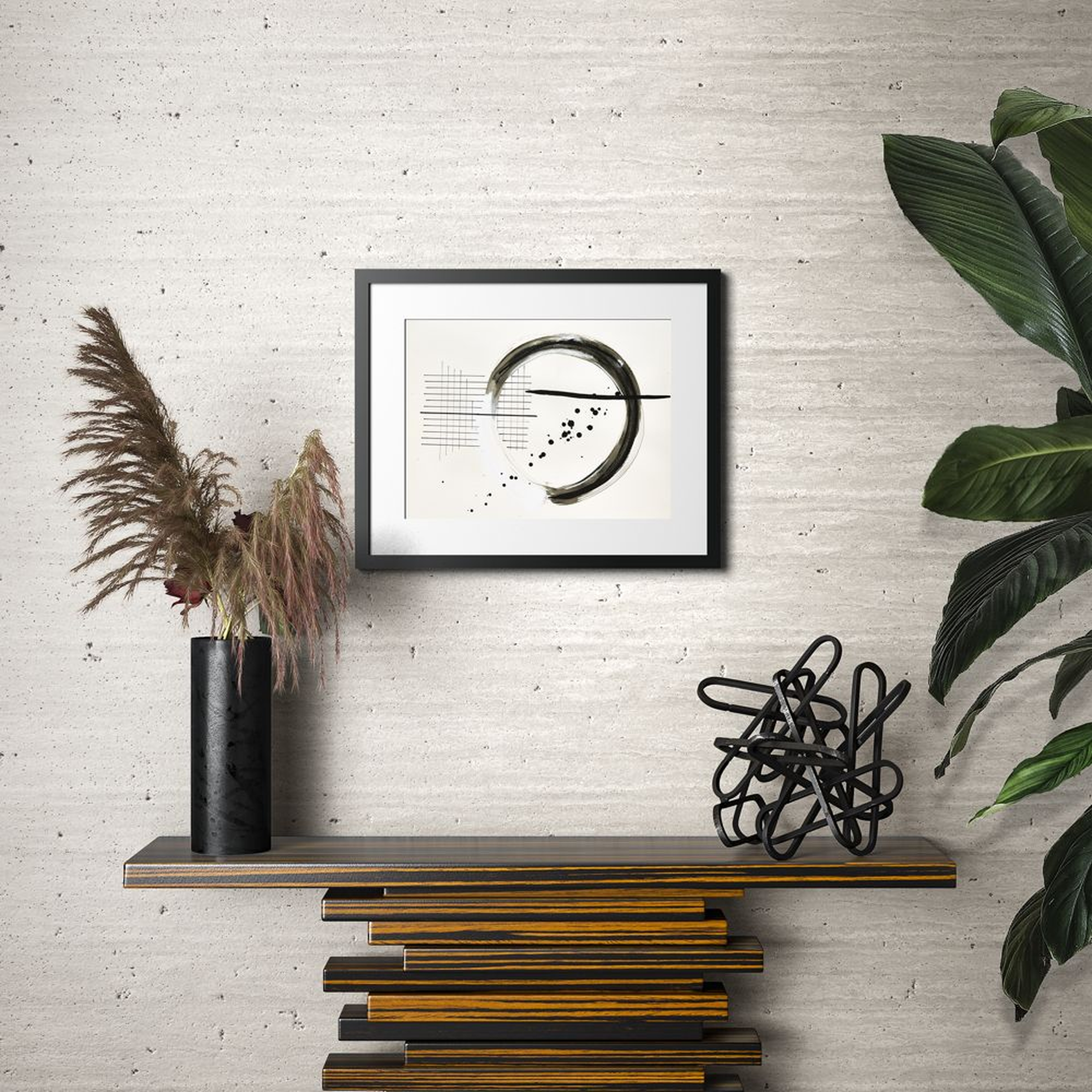 Cosmic Horizon with Black Frame 27.5"x22.5" - CB2