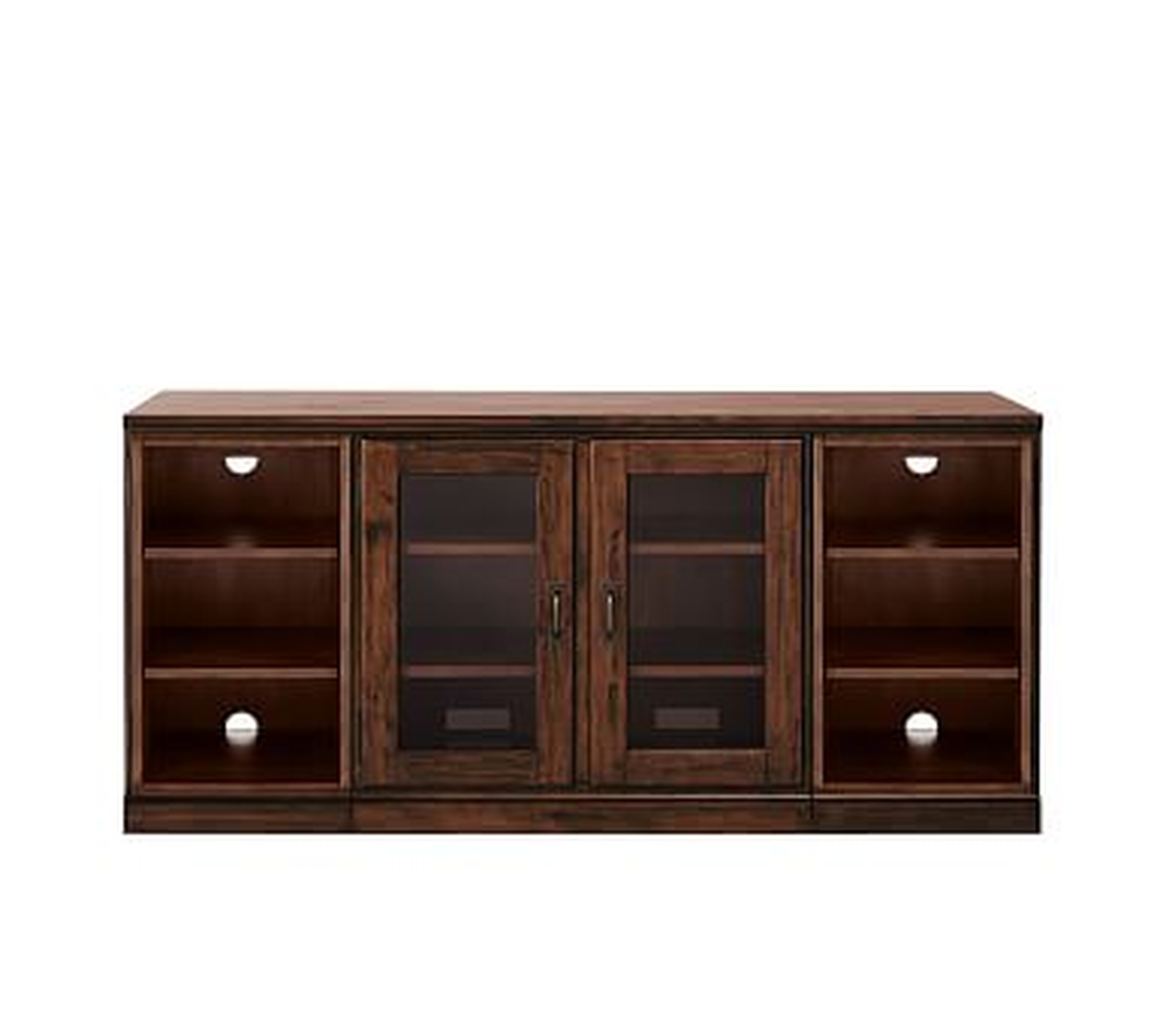 Printer's 3-Piece Media Console with Bookcases, 64", Tuscan Chestnut - Pottery Barn