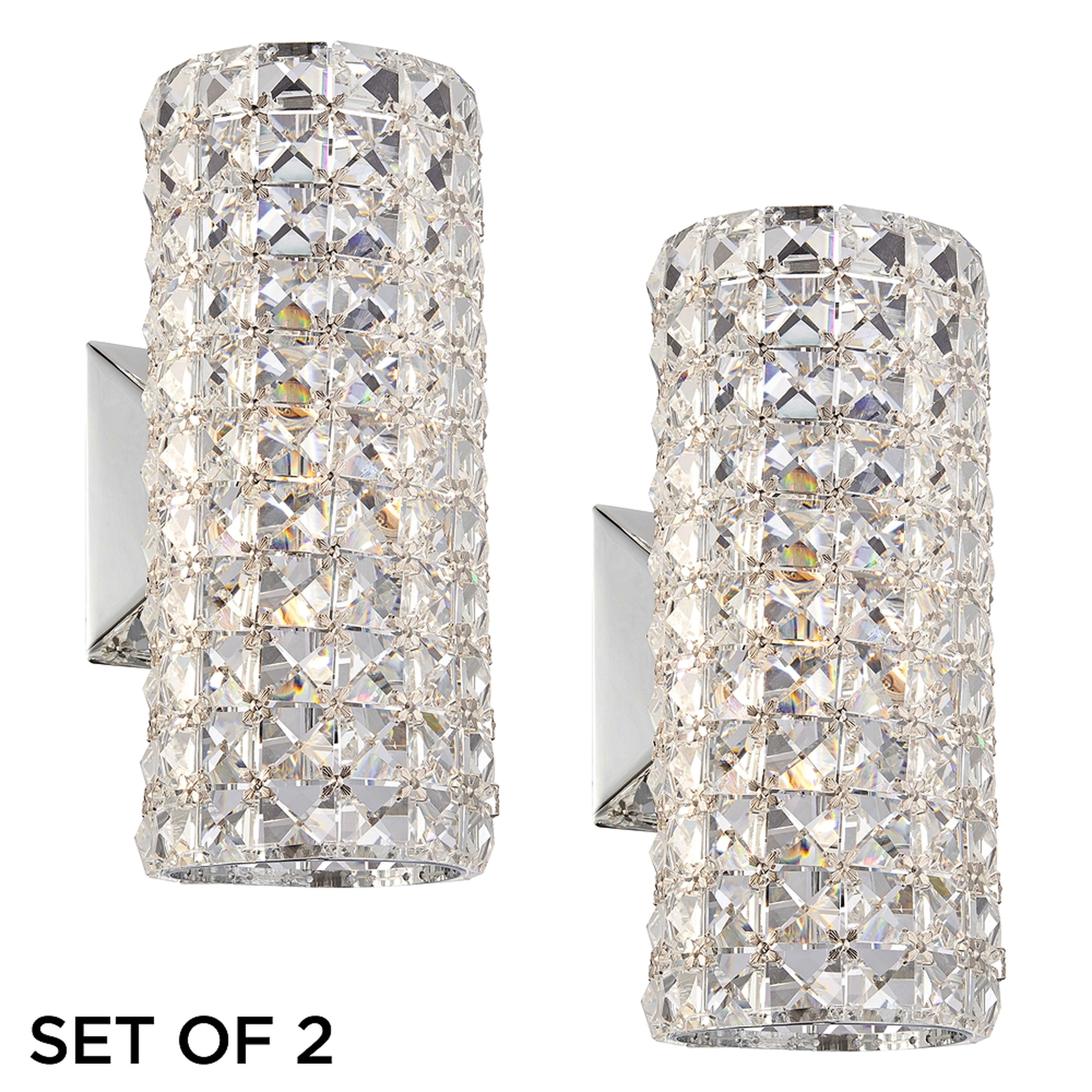 Cesenna 10 1/4" High Crystal LED Wall Sconces Set of 2 - Lamps Plus