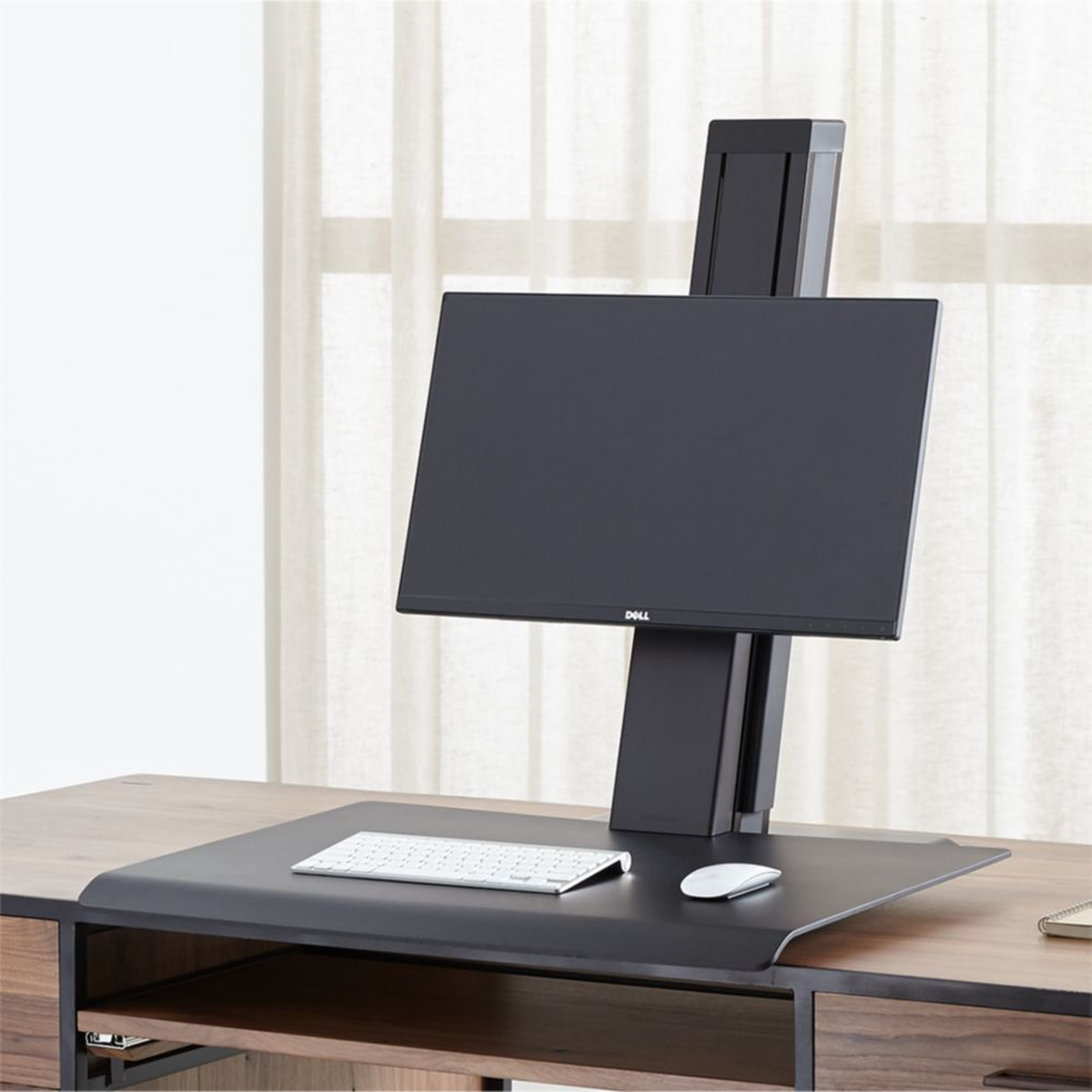 Humanscale ® Black Single Monitor Quickstand Eco Standing Desk Converter - Crate and Barrel