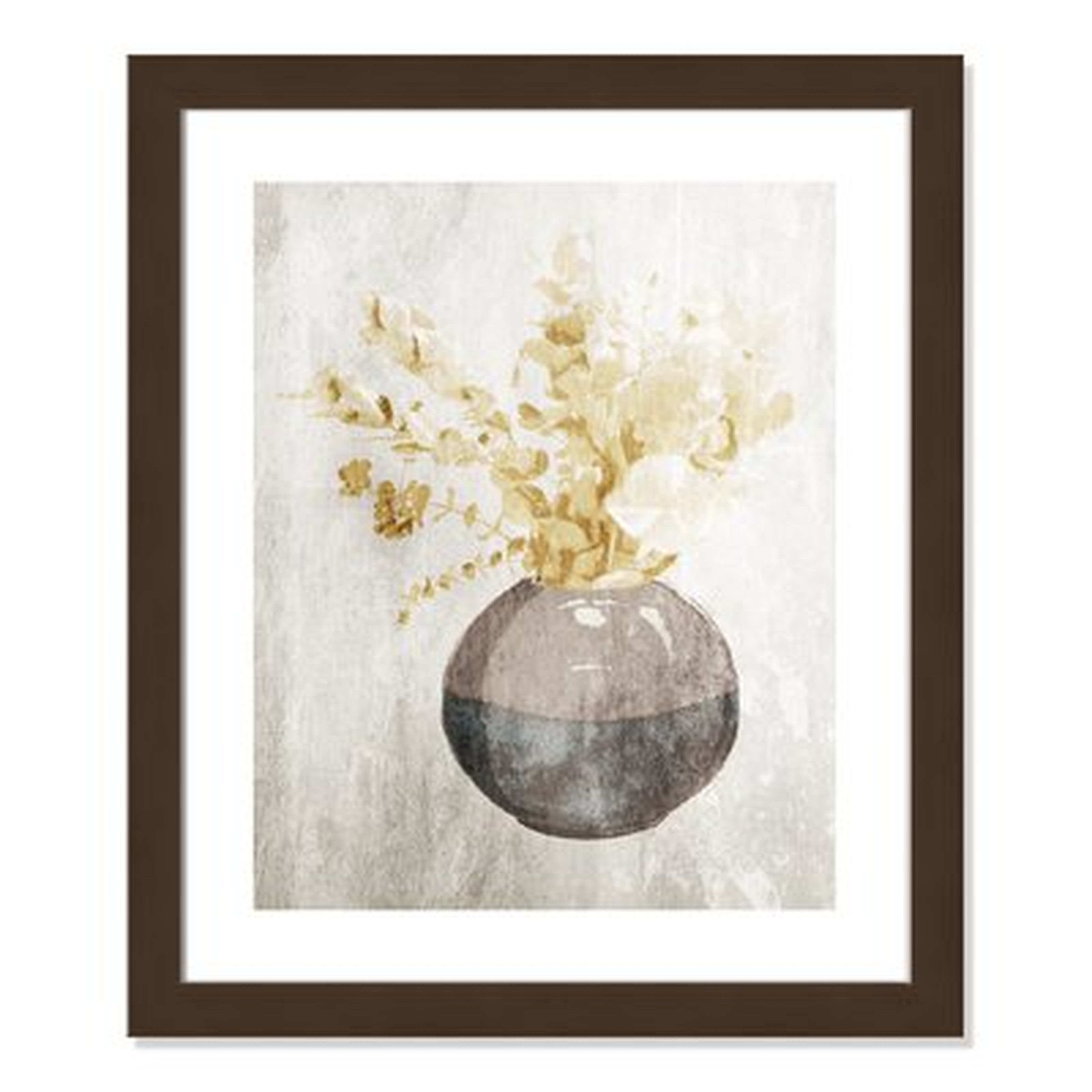 'Yellow Flowers In Vase II' Framed Acrylic Painting Print - Wayfair