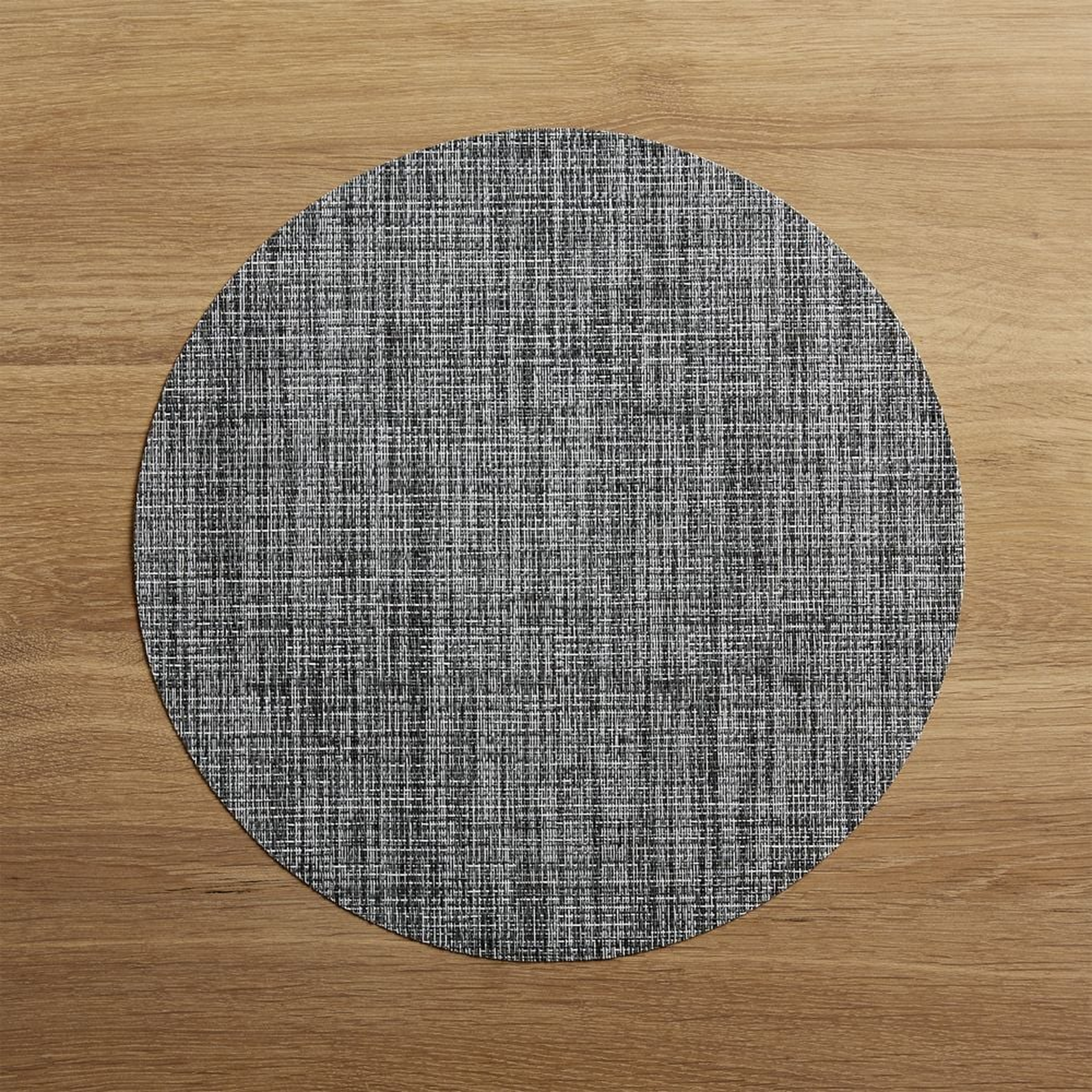 Chilewich ® Round Crepe Grey Easy-Clean Vinyl Placemat - Crate and Barrel