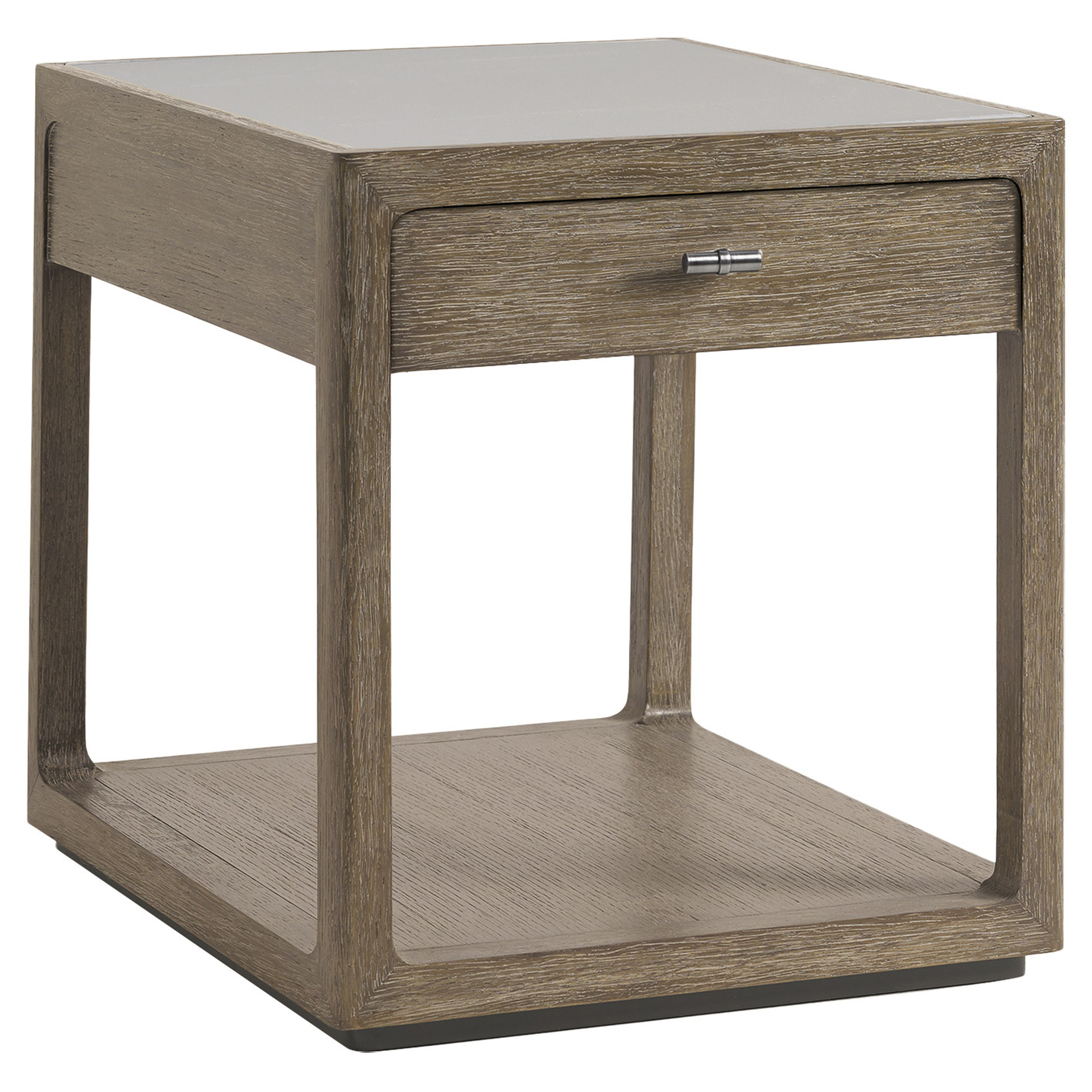 Eliza Rustic Lodge Brown Oak Wood Side End Table - Kathy Kuo Home