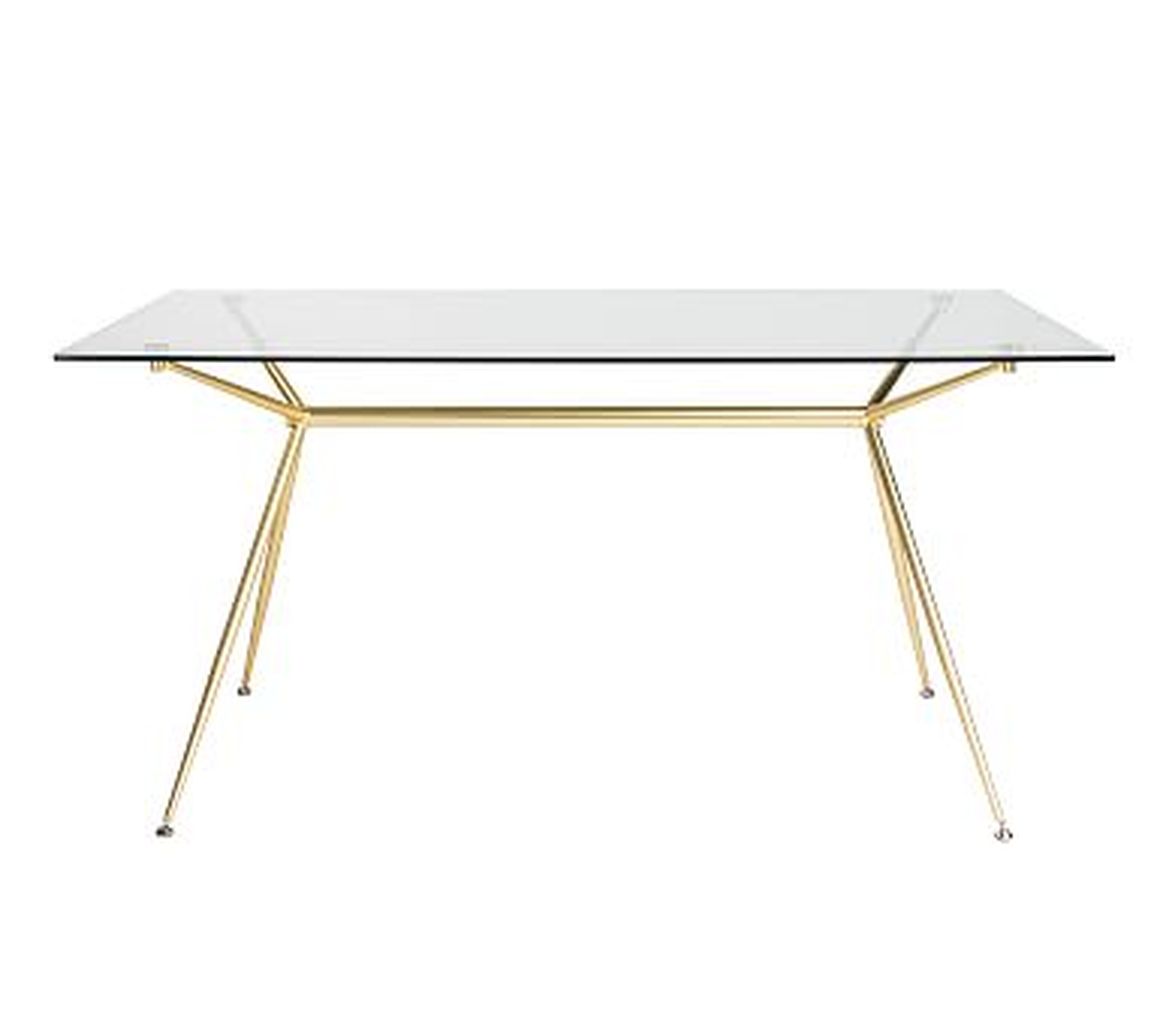 Avery Dining Table, 60", Brushed Gold - Pottery Barn