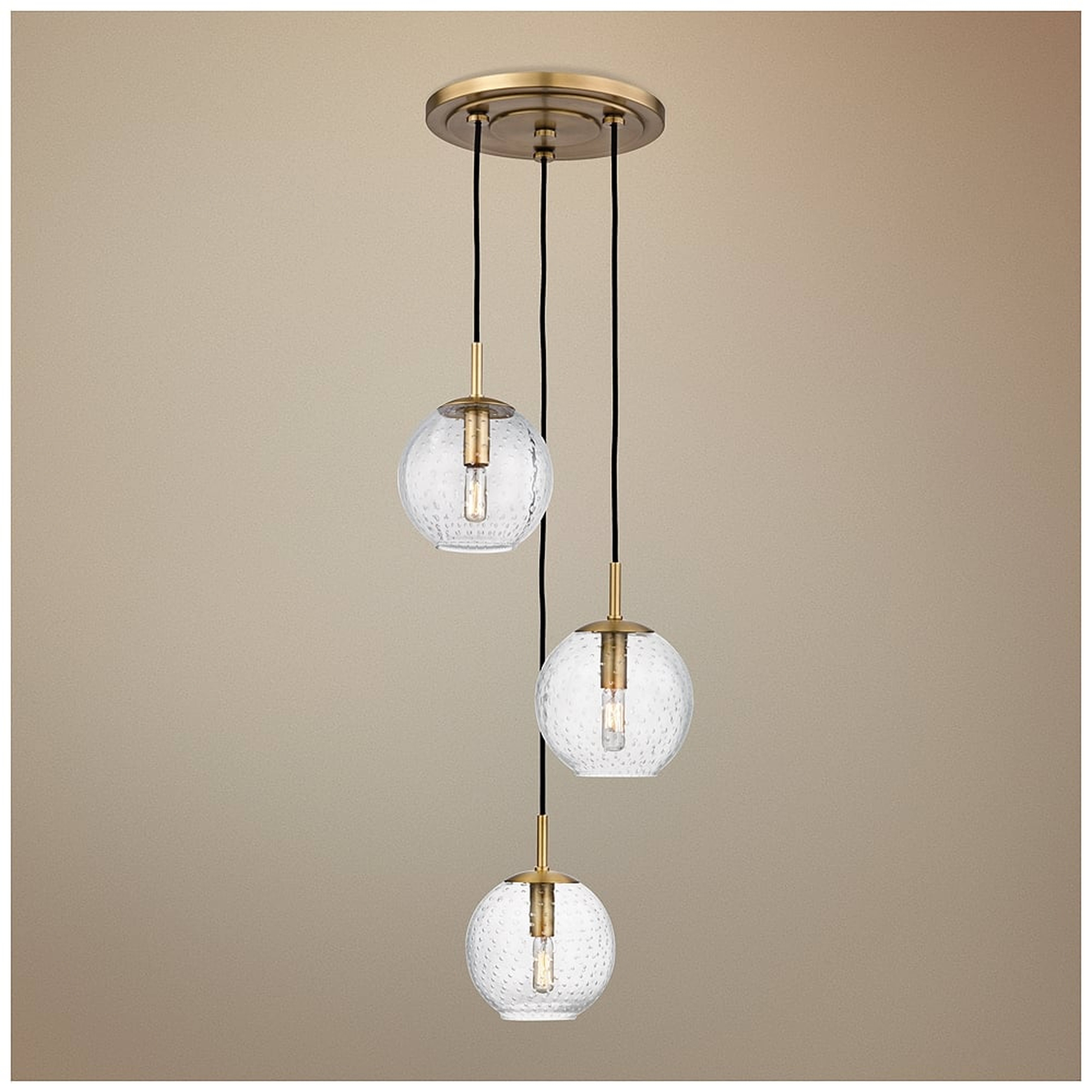 Rousseau 14 1/4" Wide Aged Brass Multi-Light Pendant - Style # 9P641 - Lamps Plus