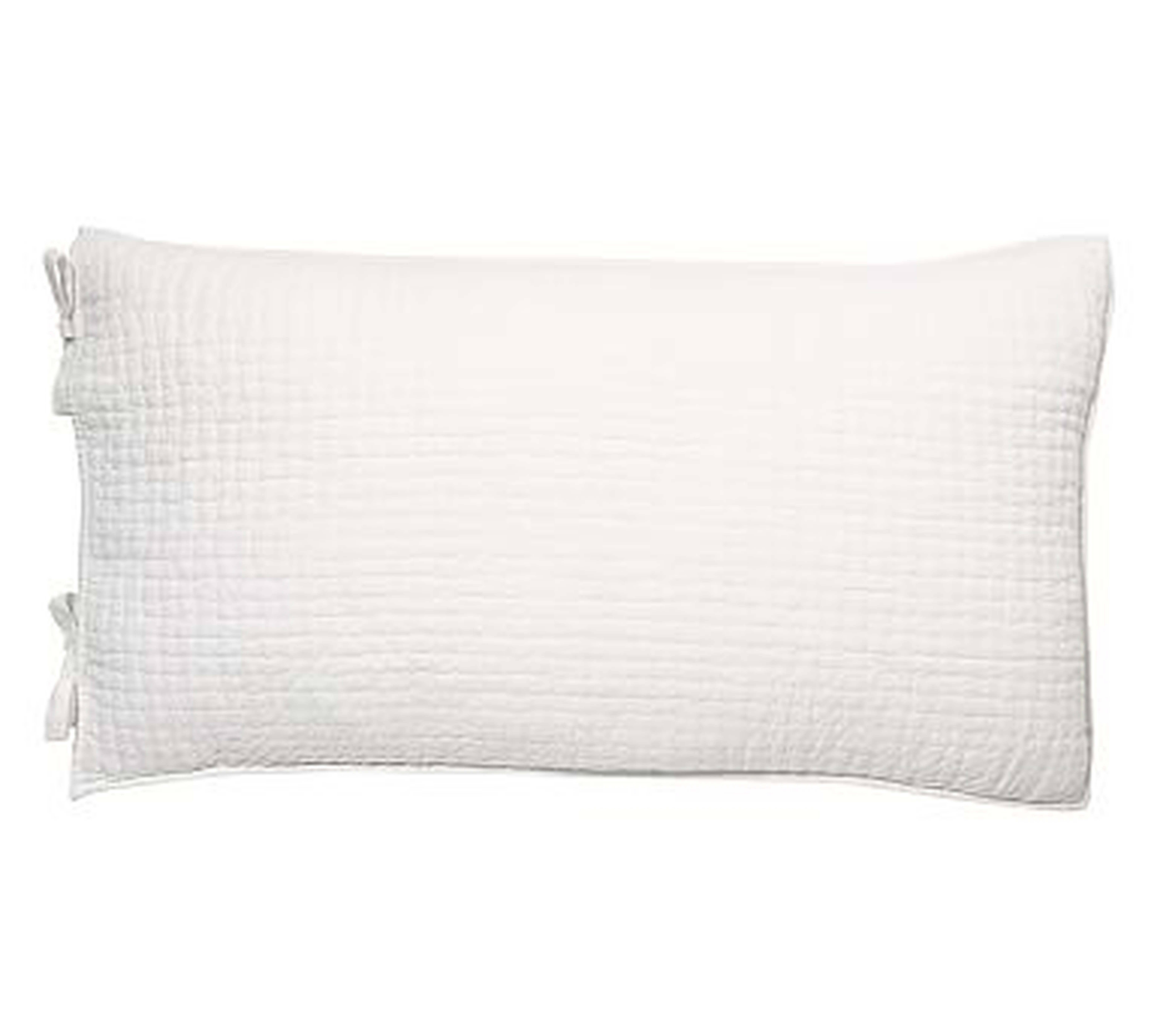 Pick-Stitch Handcrafted Cotton/Linen Quilted Sham, King, White - Pottery Barn