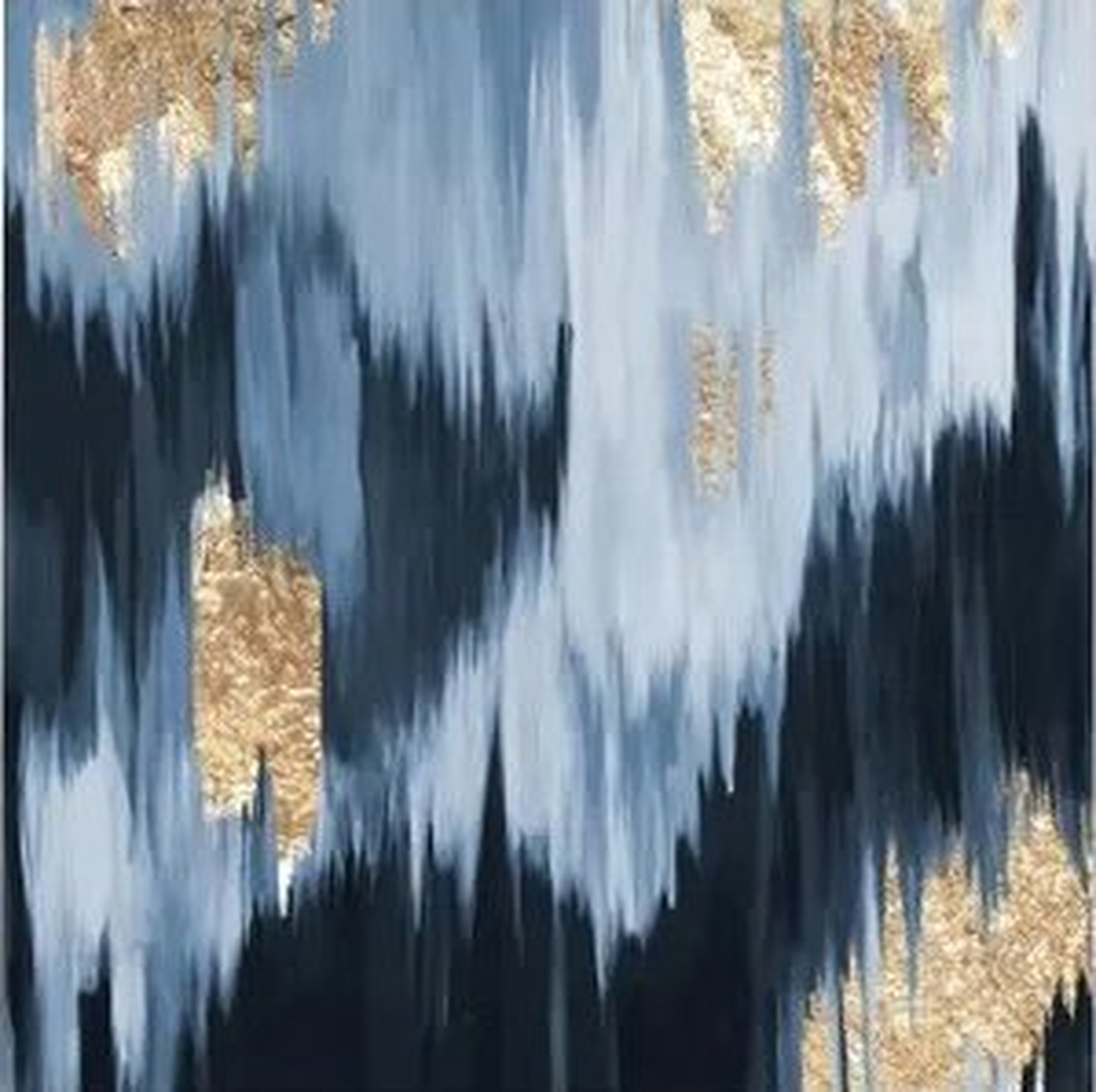 'Gold Blue Fall' Wrapped Canvas Oil Painting on Canvas - AllModern