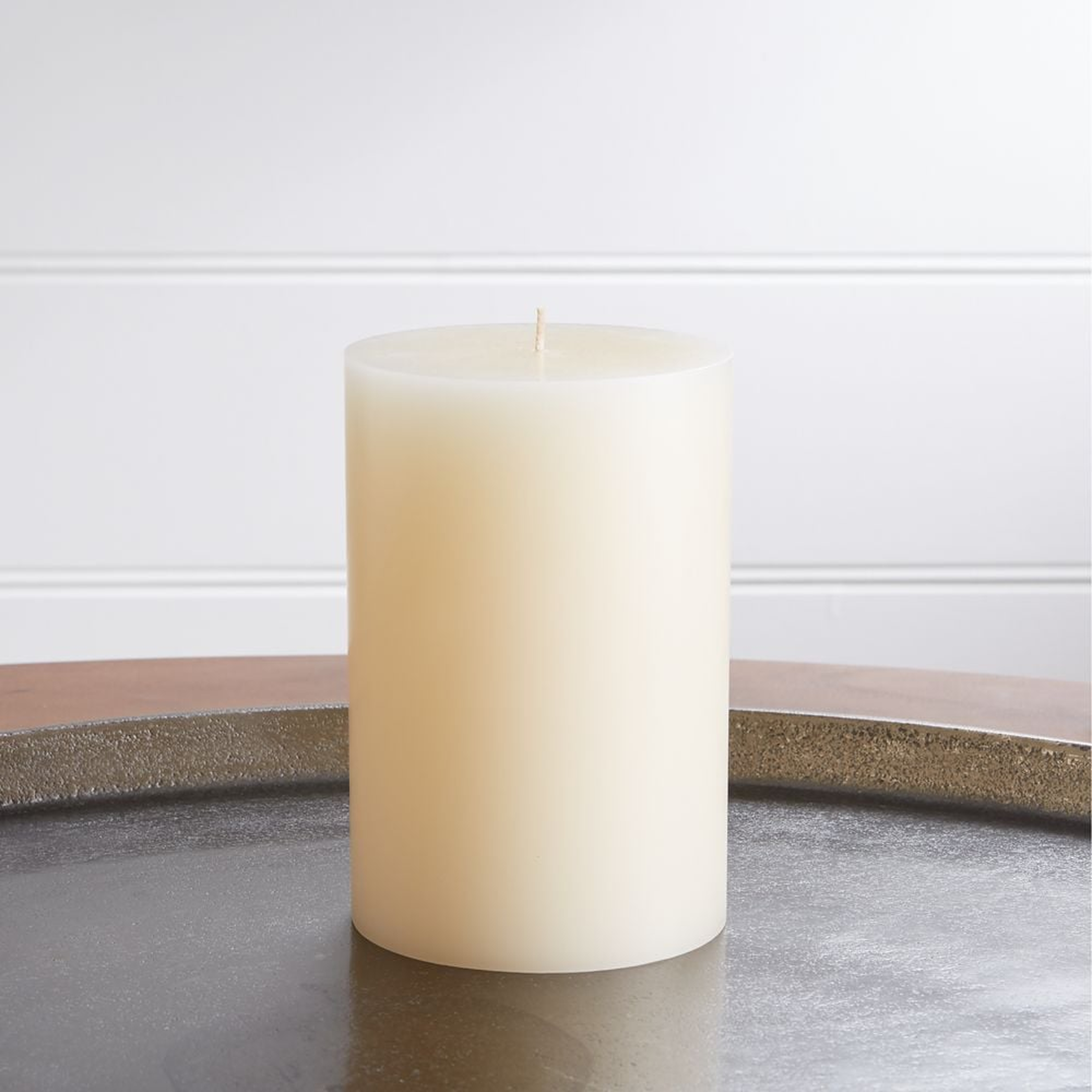 Ivory Pillar Candle 4"x6" - Crate and Barrel