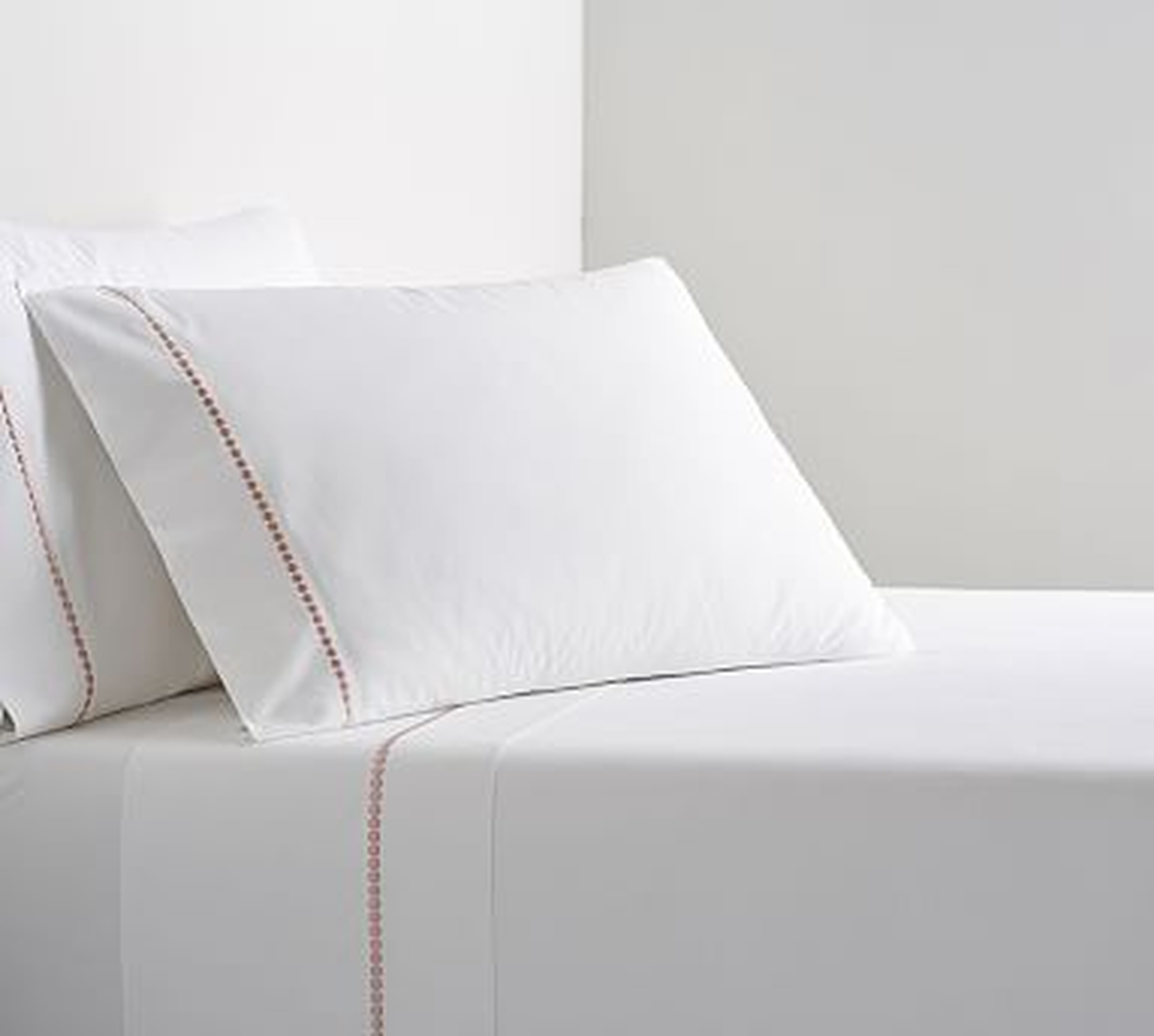 Pearl Organic Percale Sheet Set, Queen, Soft Rose - Pottery Barn