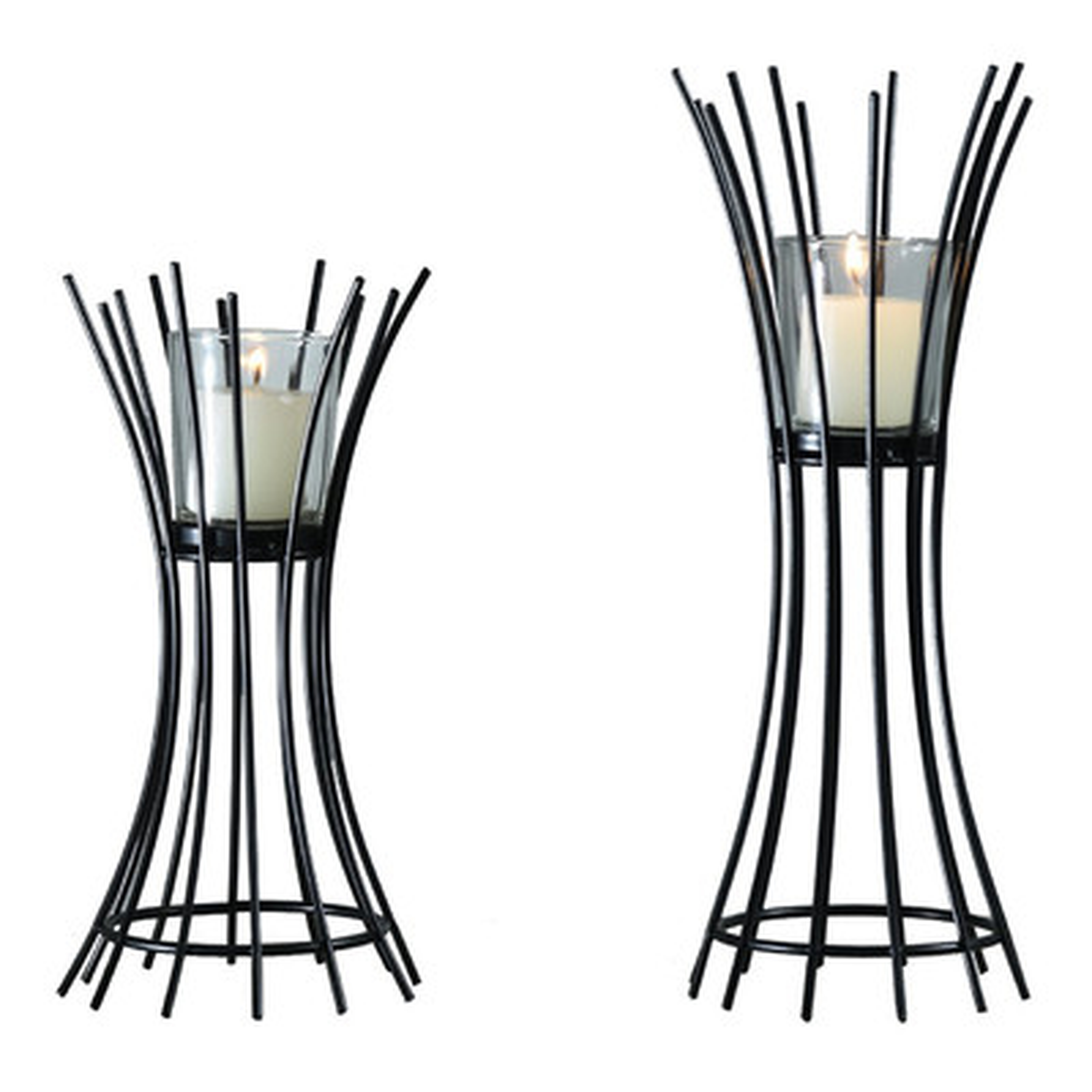 2 Piece Glass Hurricane Set - AllModern