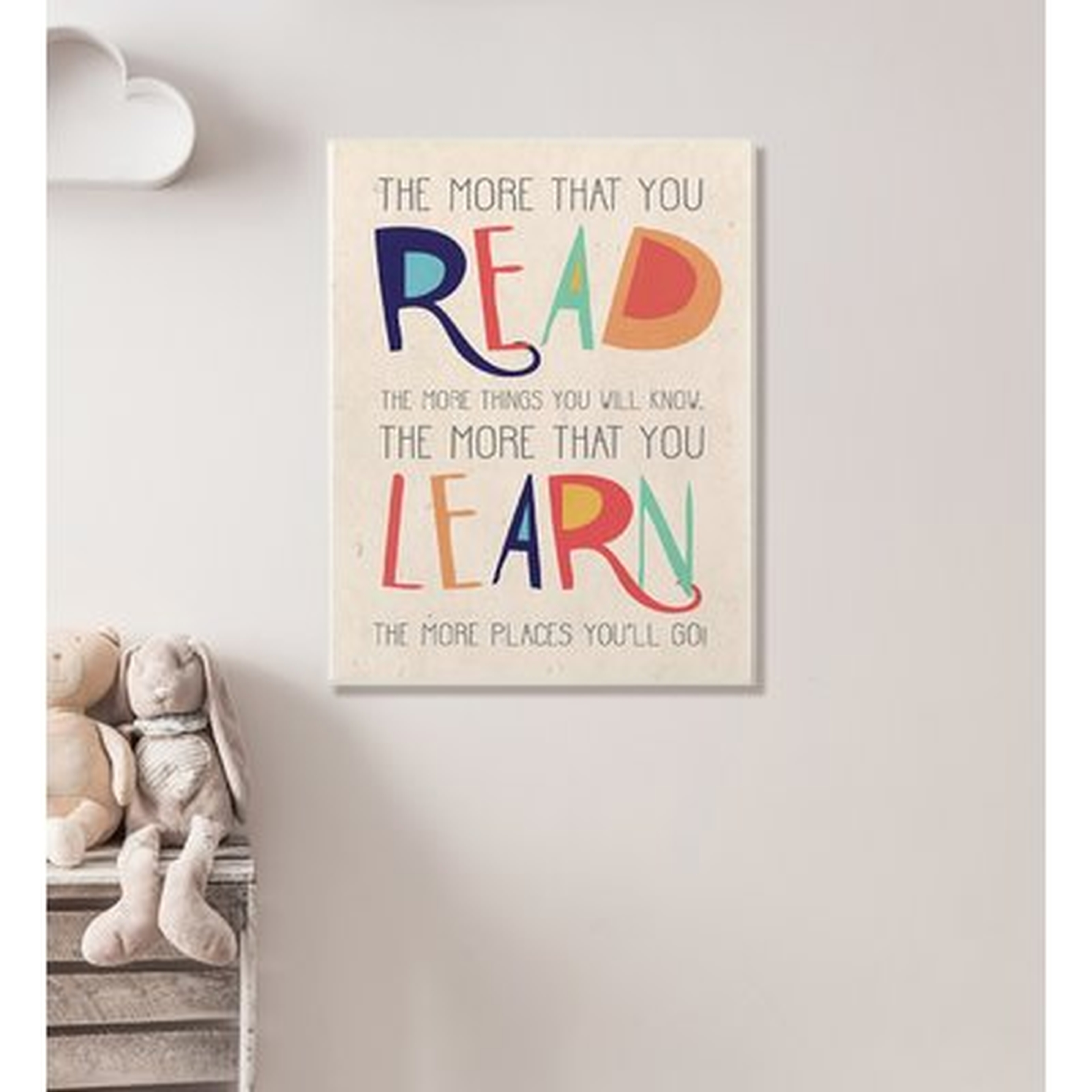 Boyce Red Orange Blue and Green Read Learn Cartoon Canvas Art - Wayfair