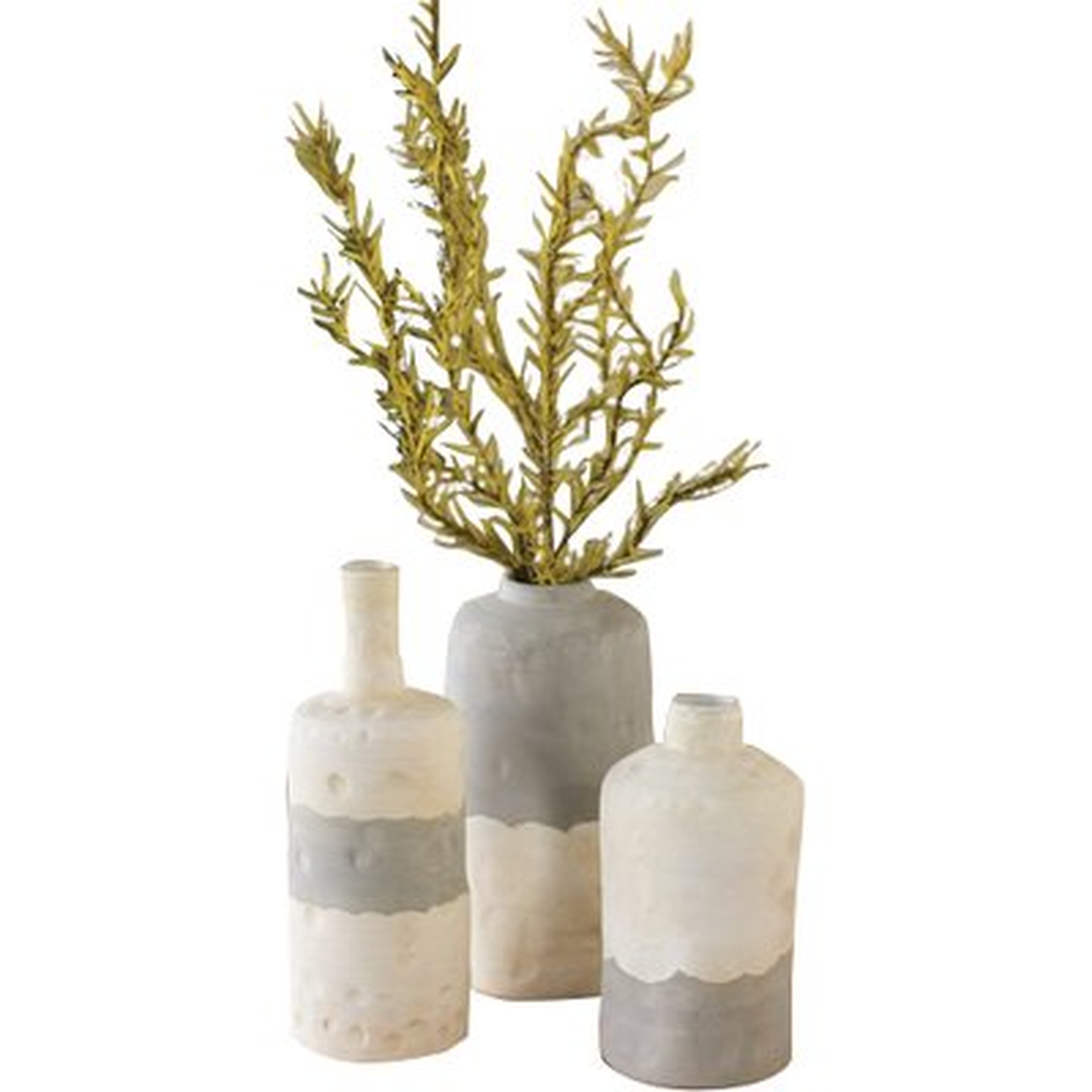 Ceramic Bottle 3 Piece Table Vase Set - Wayfair