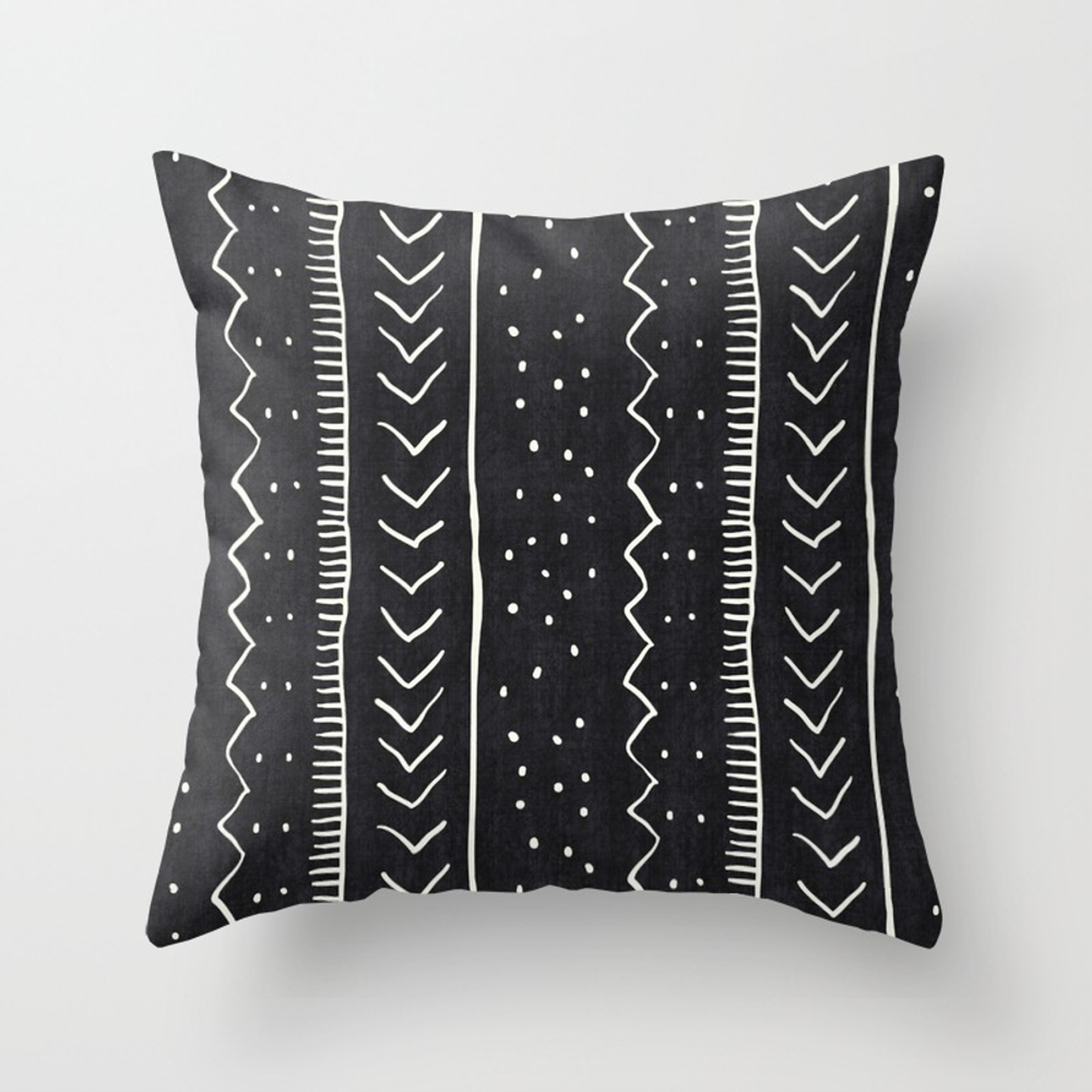 Cute Geometric Stripe In Black And White Throw Pillow by House Of Haha - Cover (20" x 20") With Pillow Insert - Indoor Pillow - Society6
