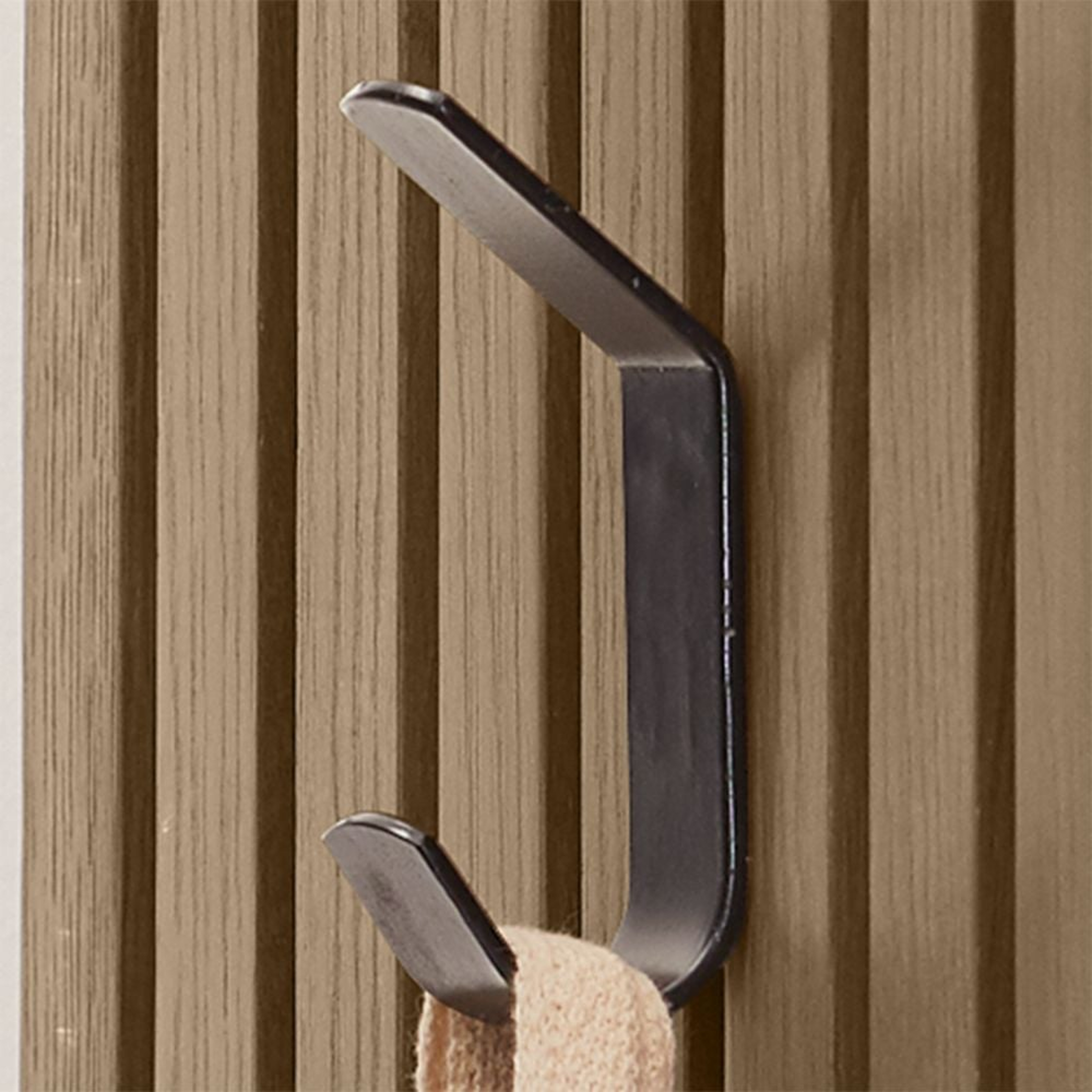 Batten Black Metal Coat Hook - Crate and Barrel
