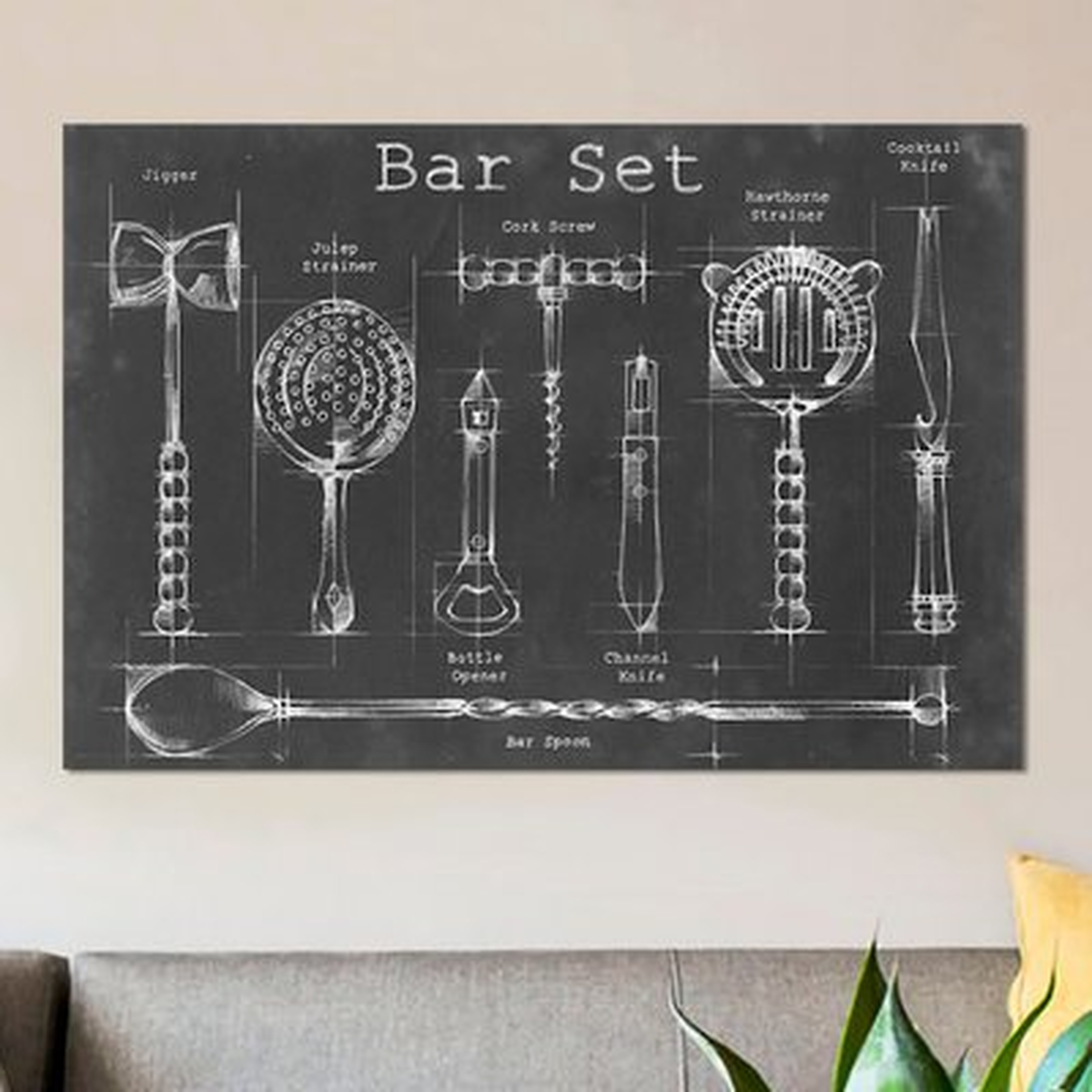 'Bar Set' Graphic Art Print on Canvas - Wayfair