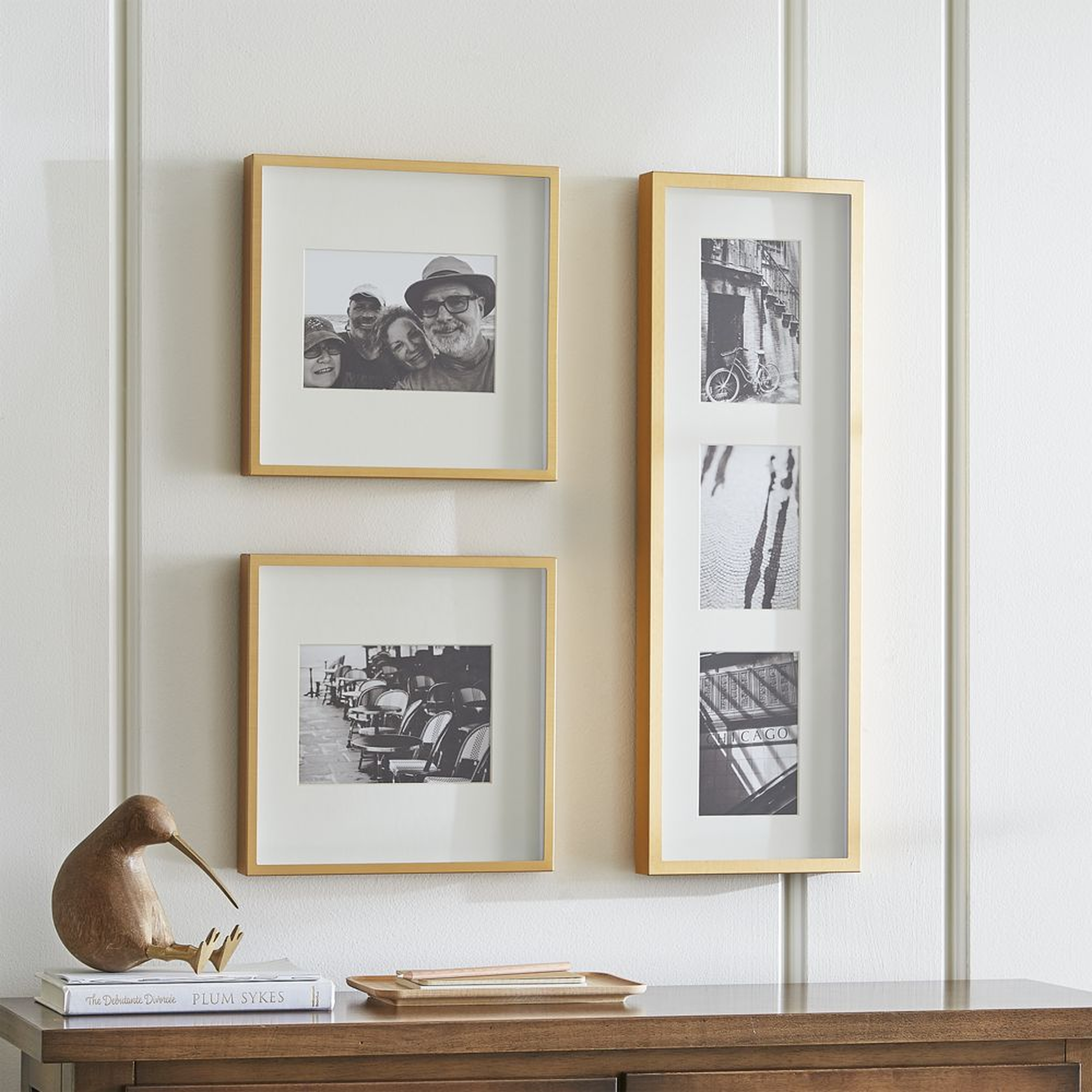 Brushed Brass Picture Frame Gallery, Set of 3 - Crate and Barrel