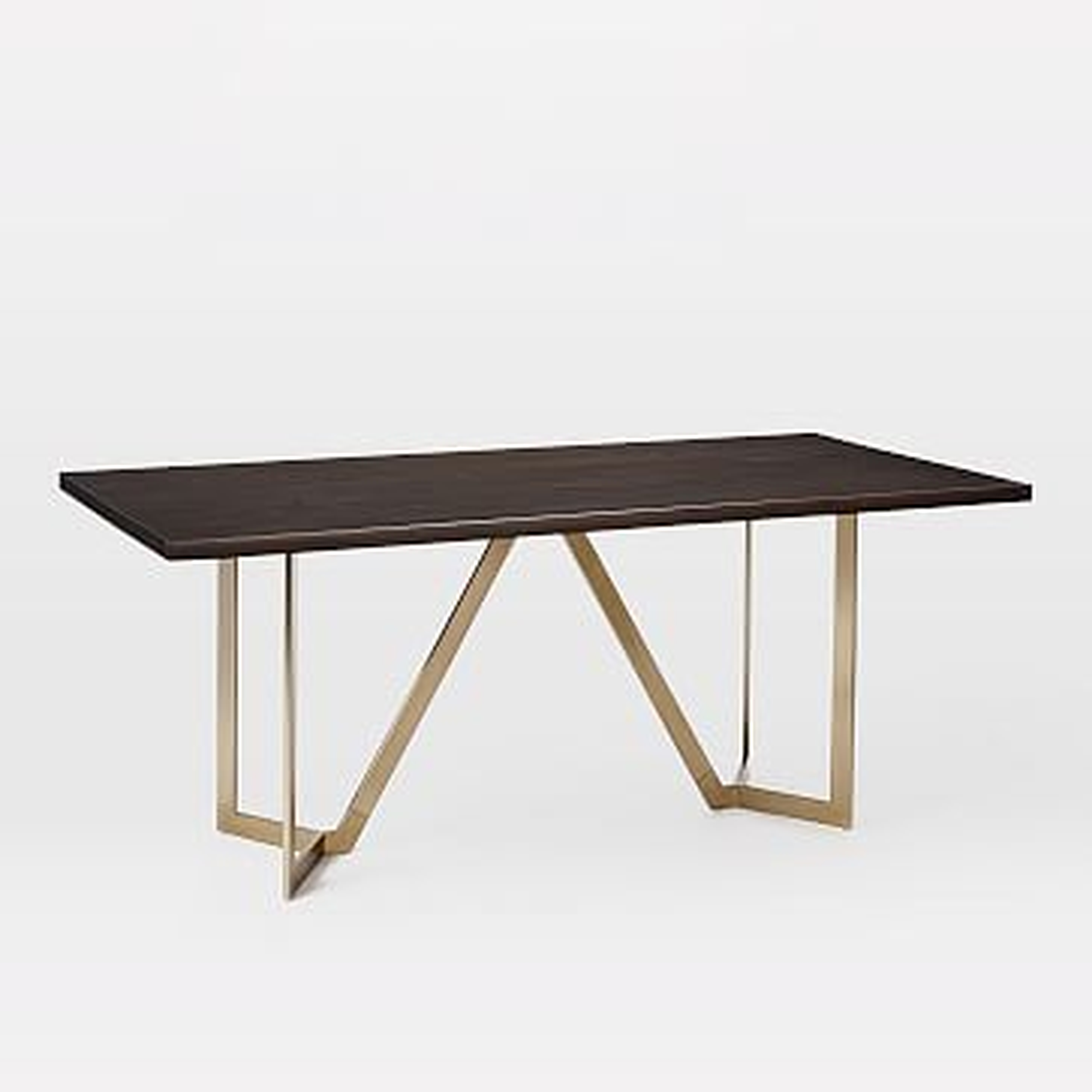 Tower Dining Table 72" Mahogony, Dark Mineral/Antique Brass - West Elm