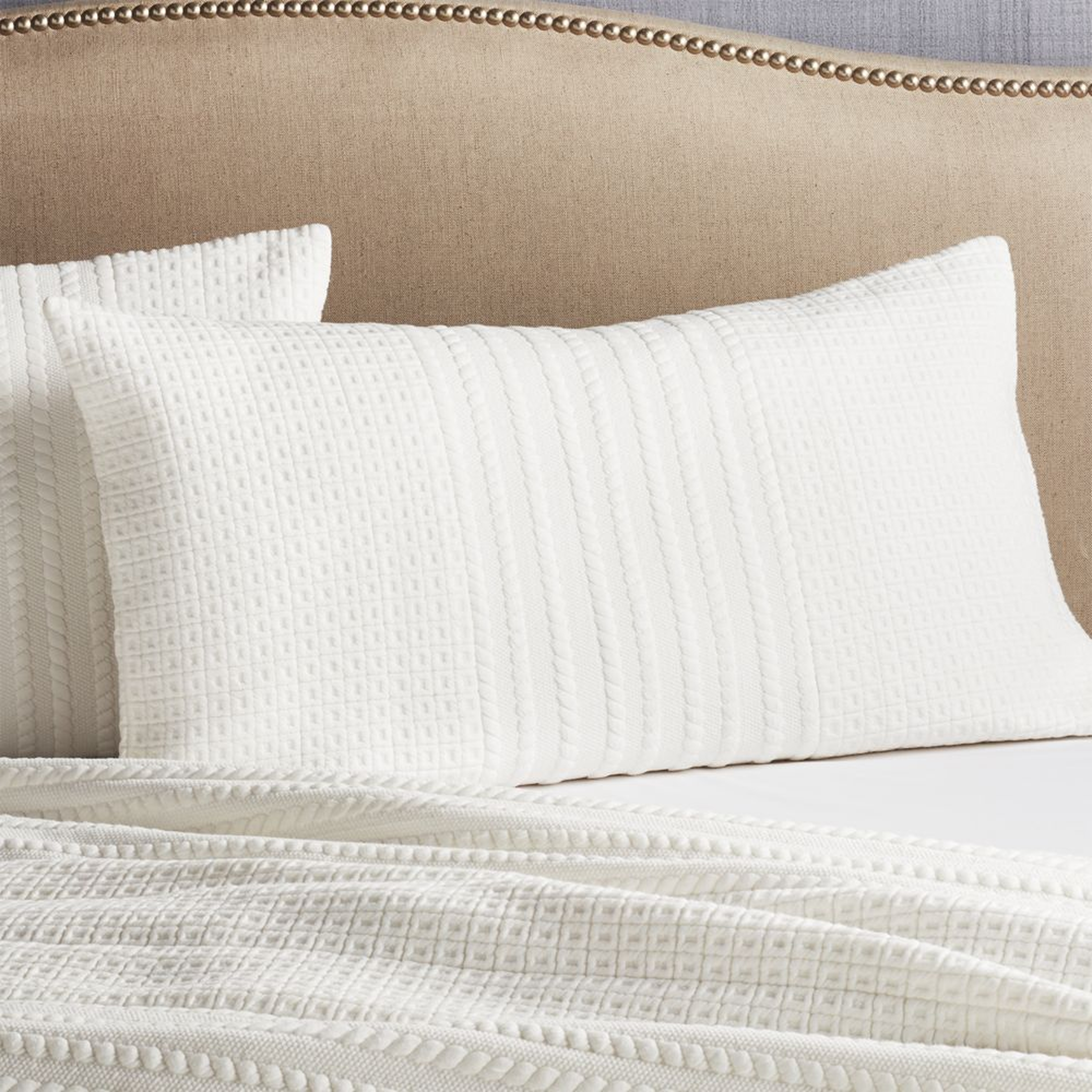 Doret White King Pillow Sham - Crate and Barrel