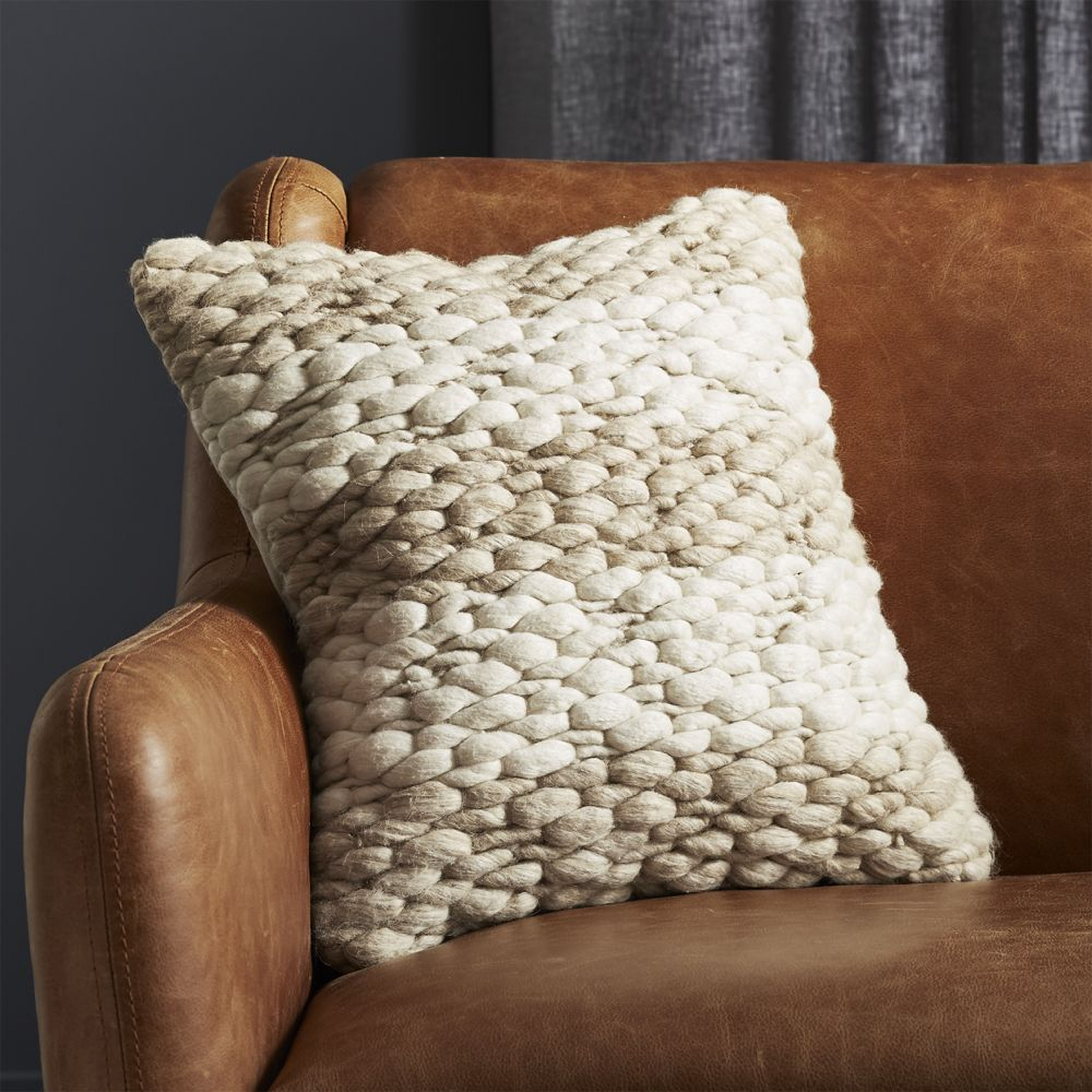 16" Millie Knit Pillow with Down-Alternative Insert - CB2