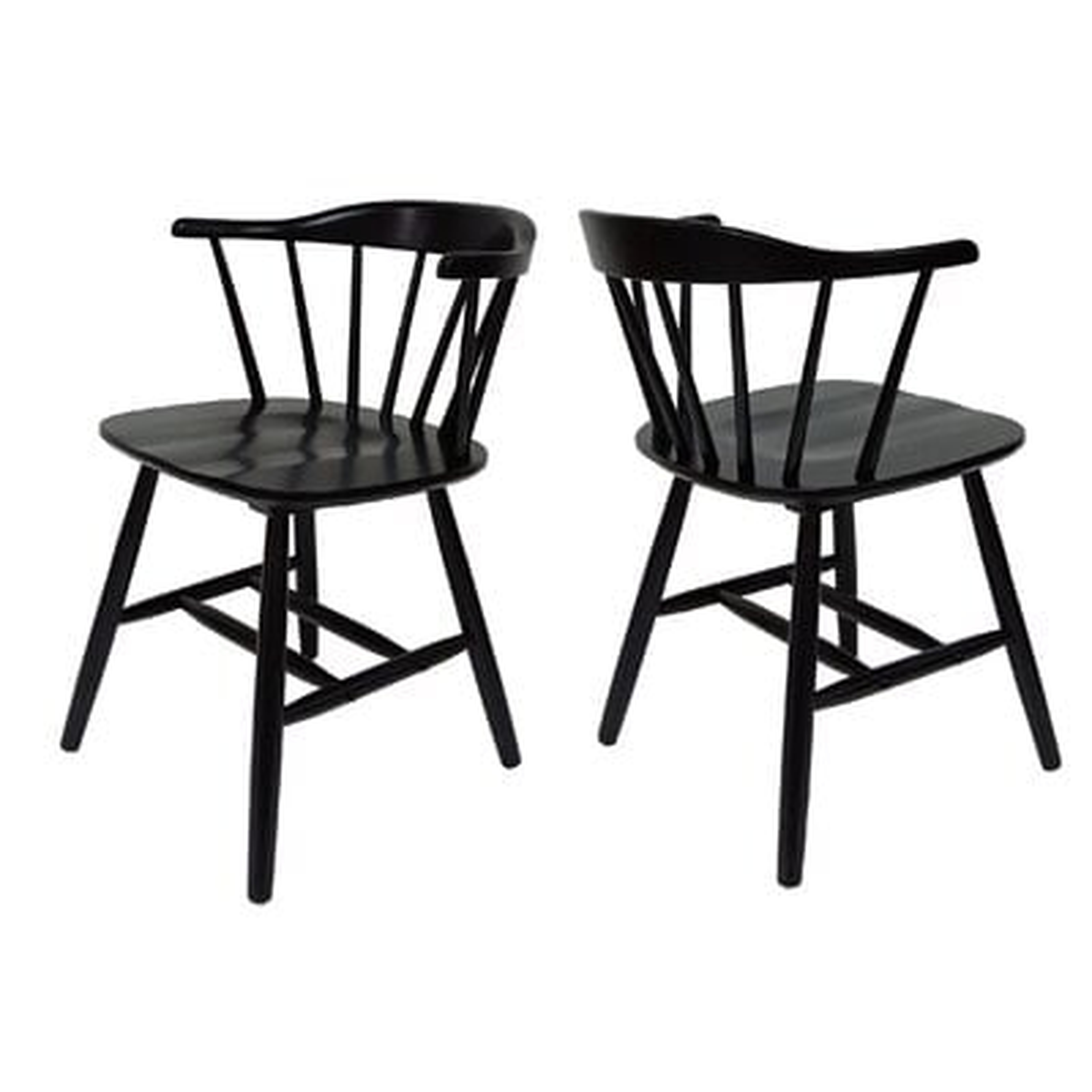 Doiron Farmhouse Spindle Back Rubberwood Dining Chairs (Set of 2) - Wayfair