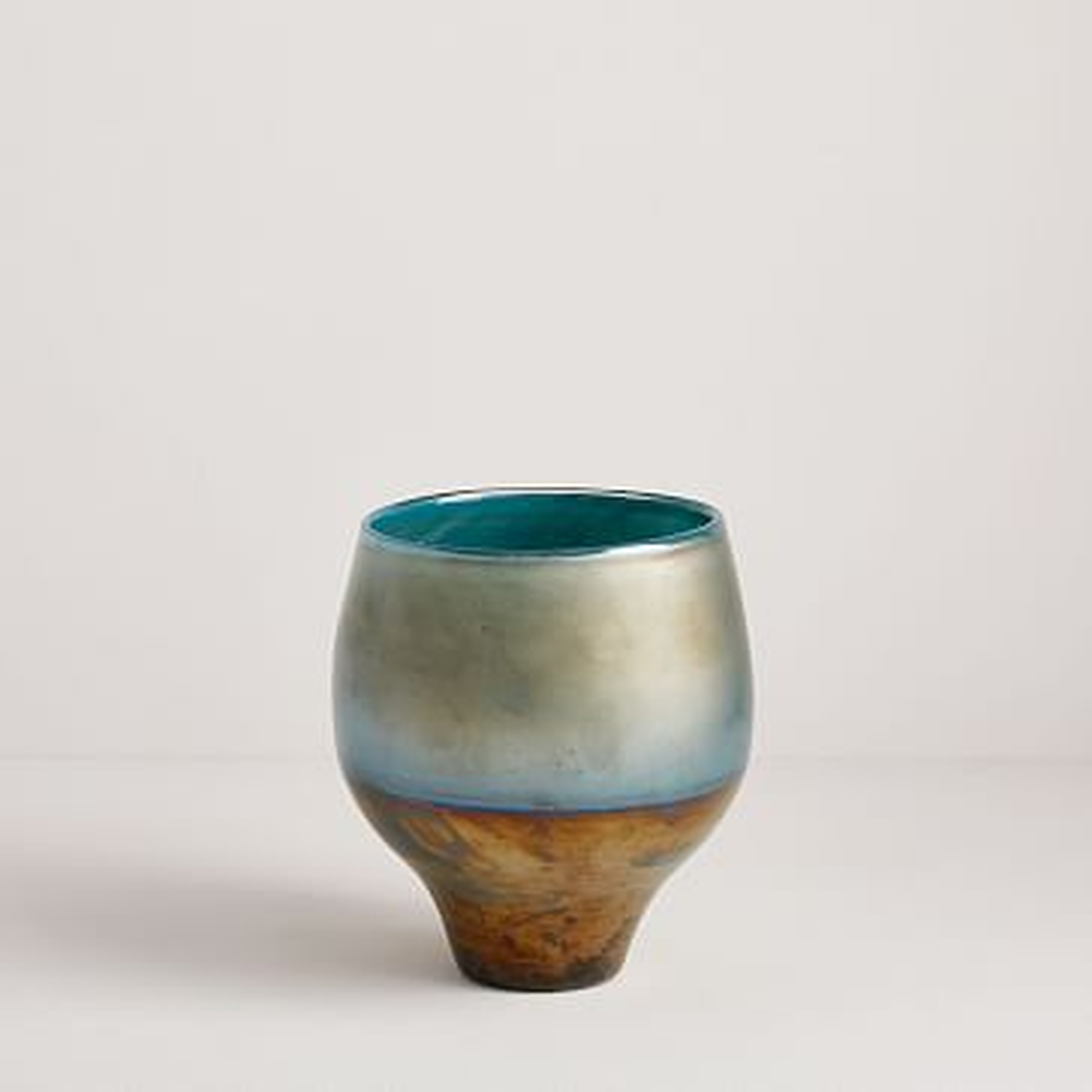 Pearlescent Vase, Round Vase, Blue - West Elm