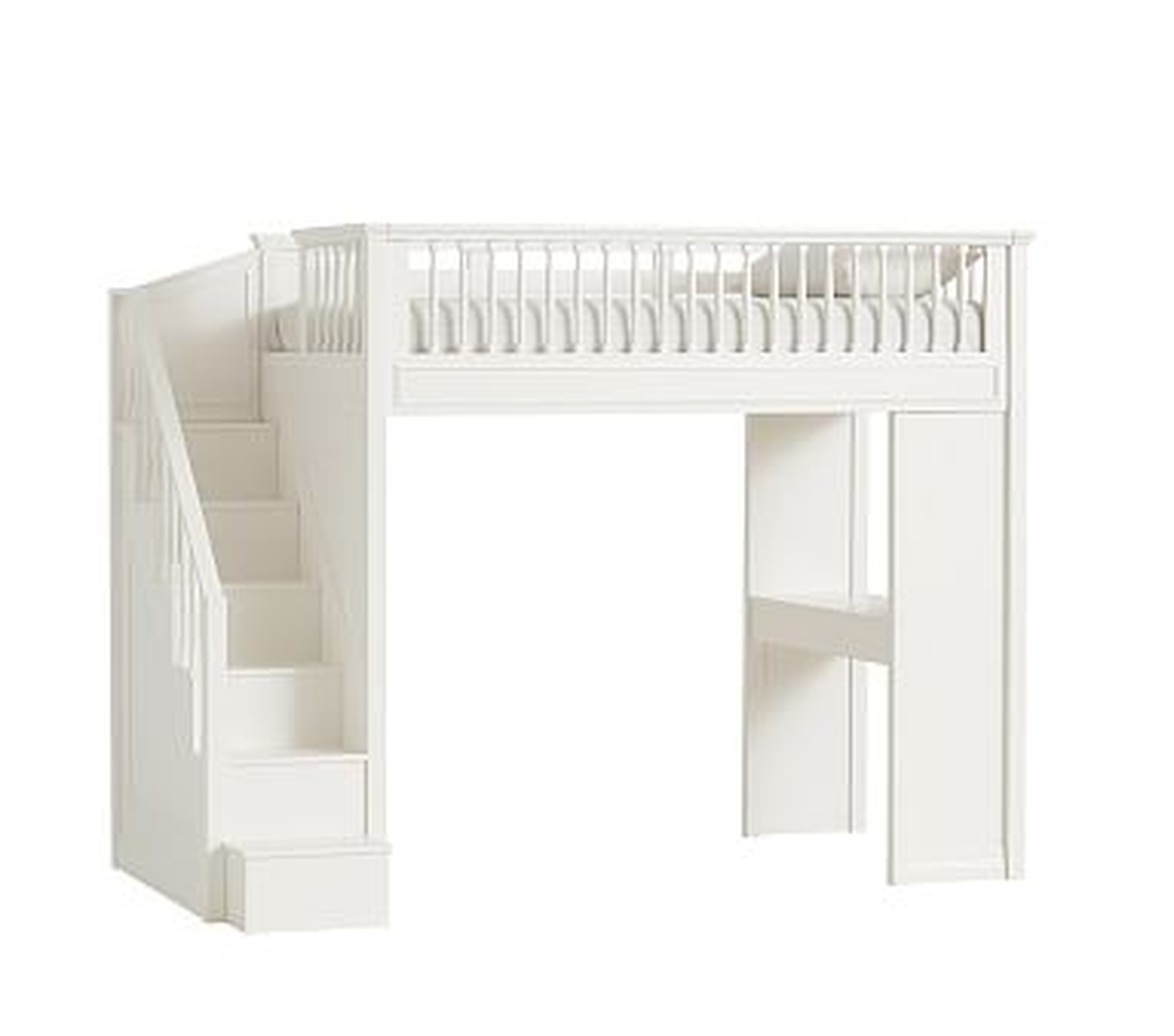 Fillmore Twin Stair Loft, Simply White - Pottery Barn Kids
