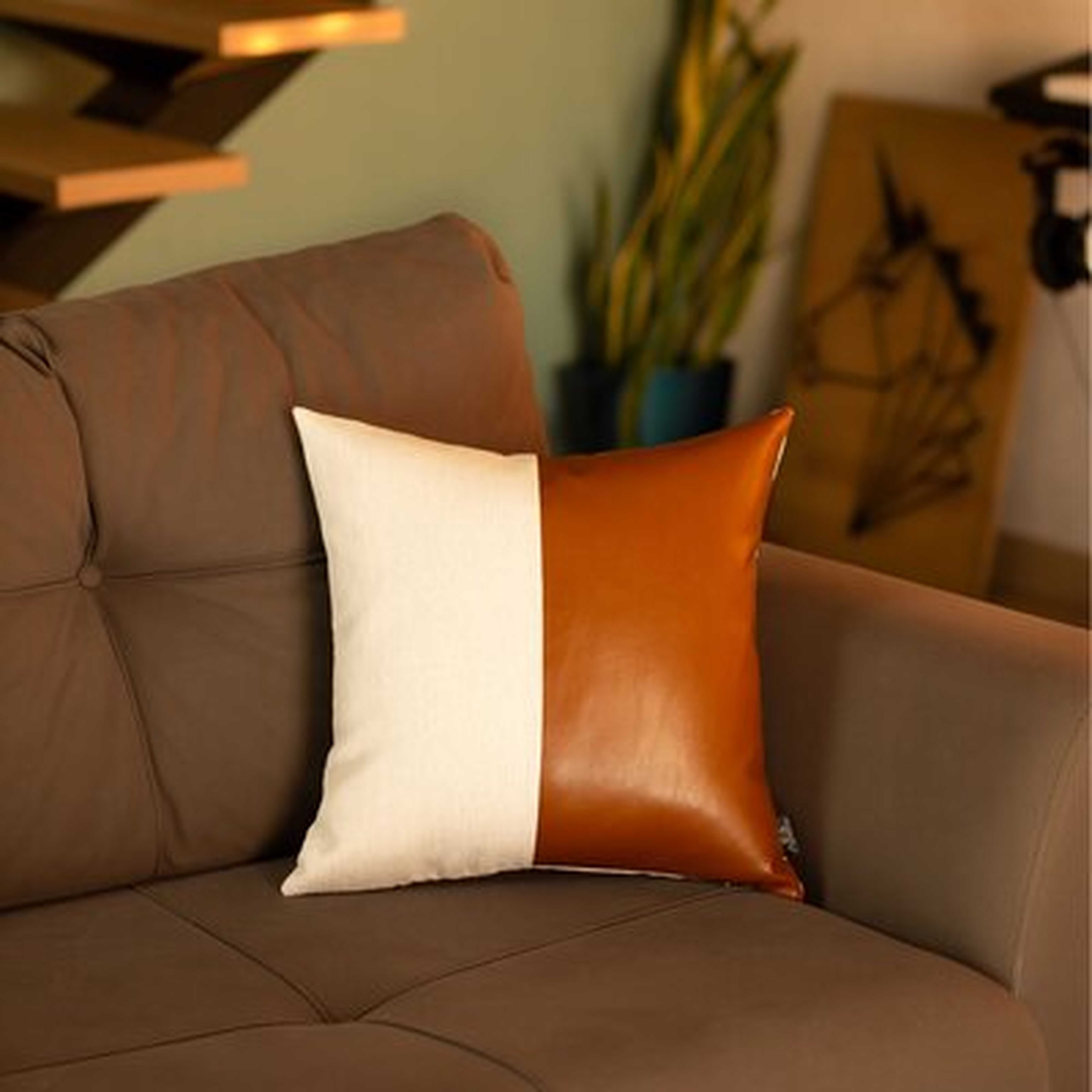 Andice Faux Leather 17" Throw Pillow Cover - Wayfair