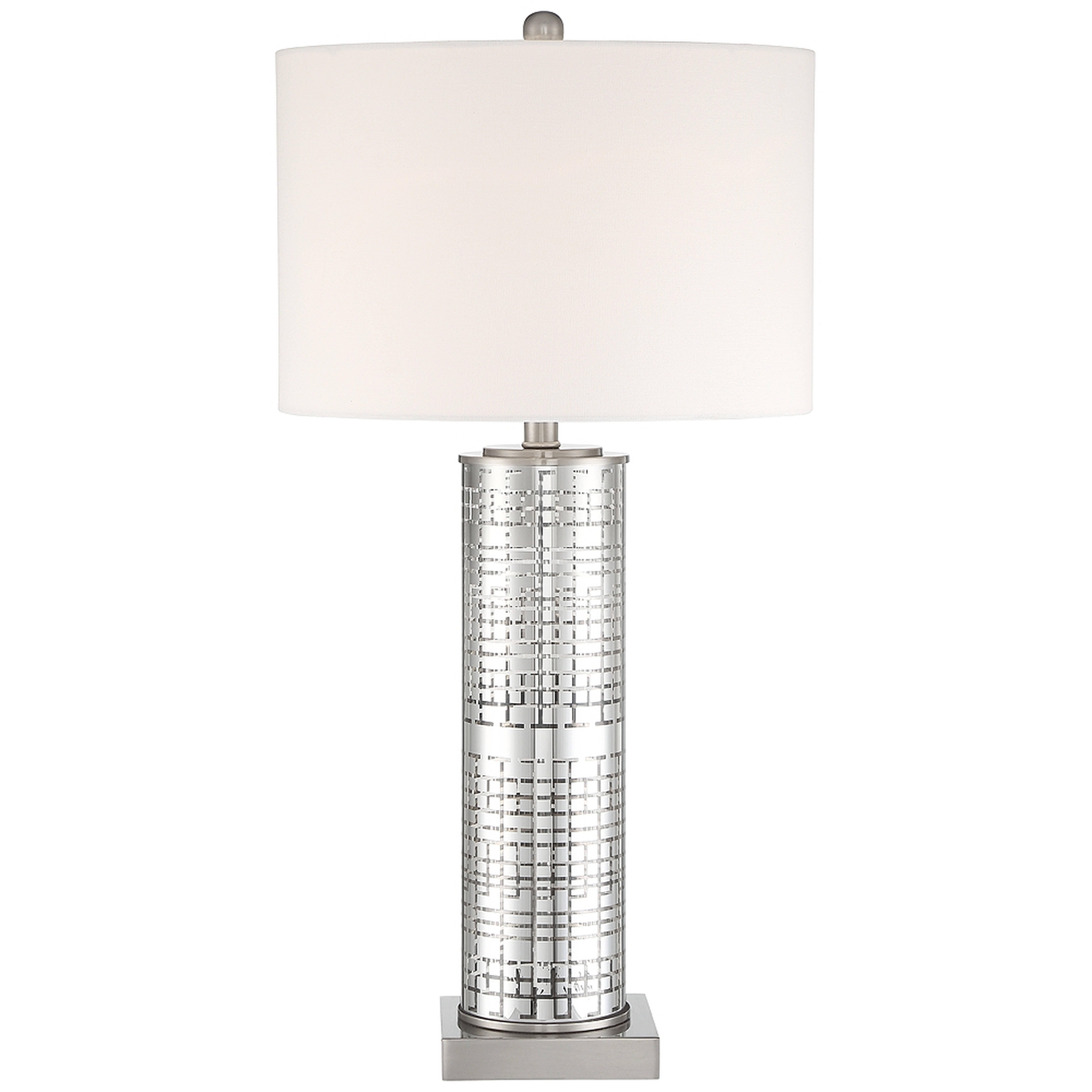 Novak Silver Glass Cylinder Table Lamp - Style # 64H53 - Lamps Plus