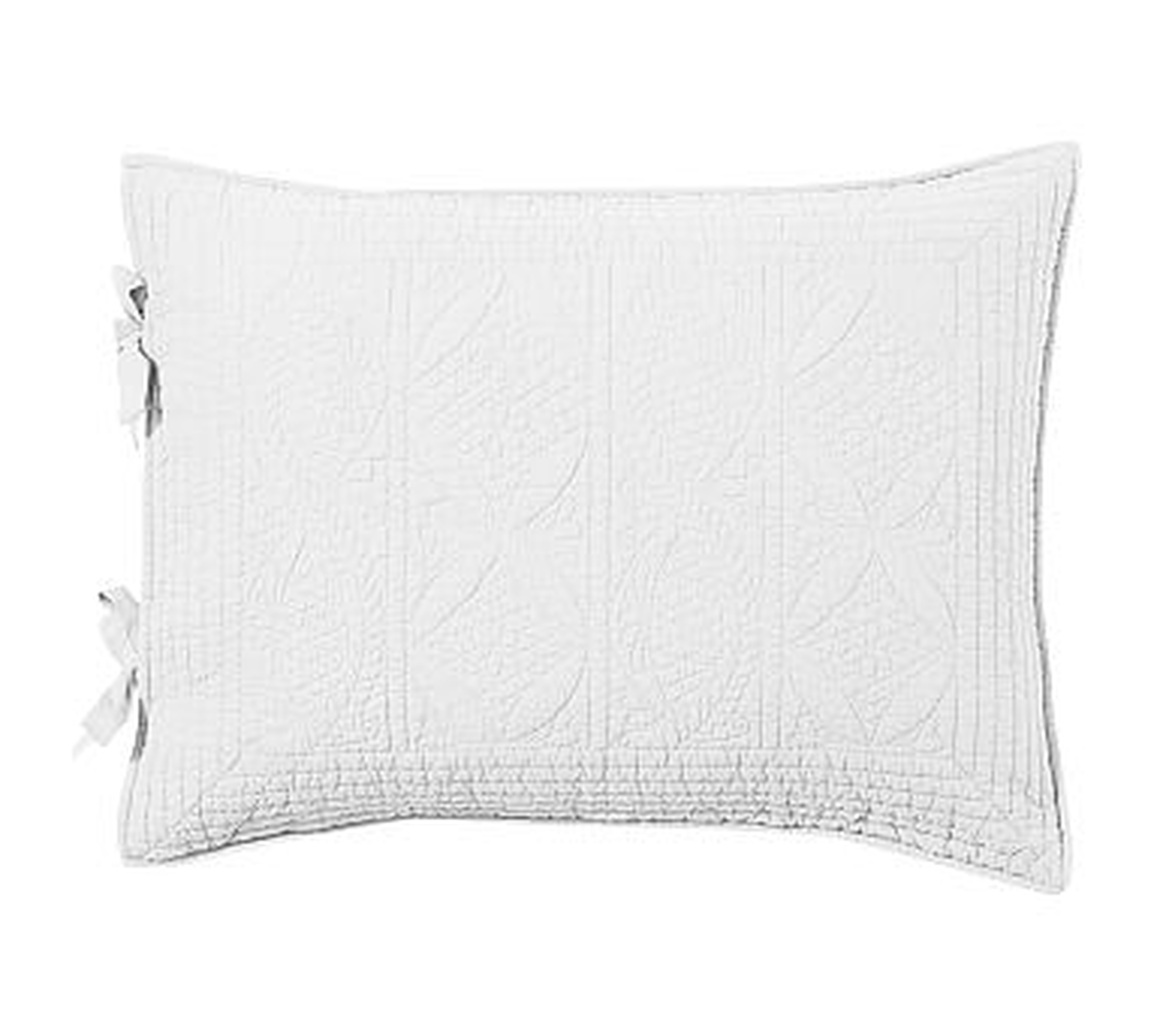 Hanna Quilted Sham, Standard, White - Pottery Barn