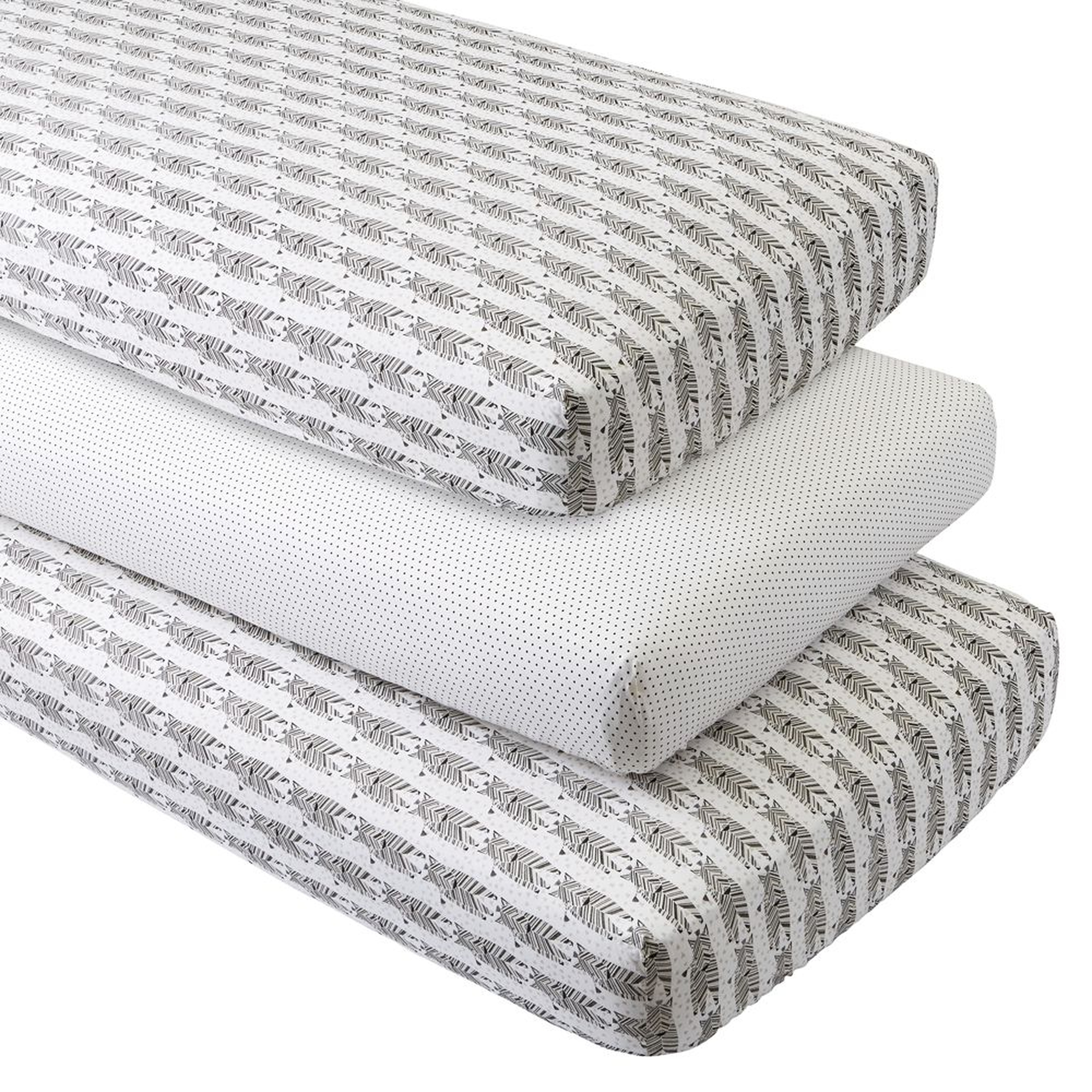Organic Savanna Crib Fitted Sheets, Set of 3 - Crate and Barrel