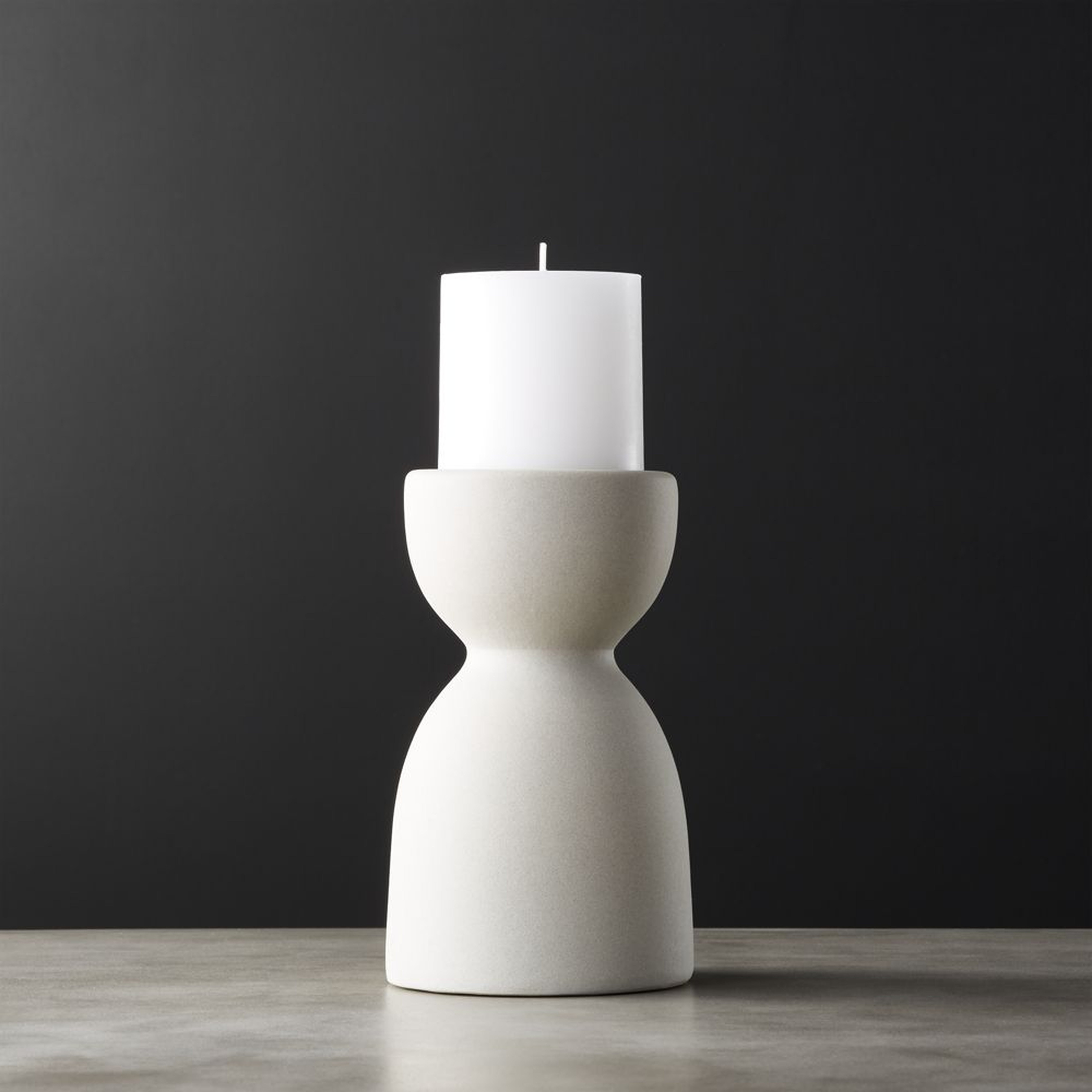 Borough Small Ceramic Pillar Candle Holder - CB2