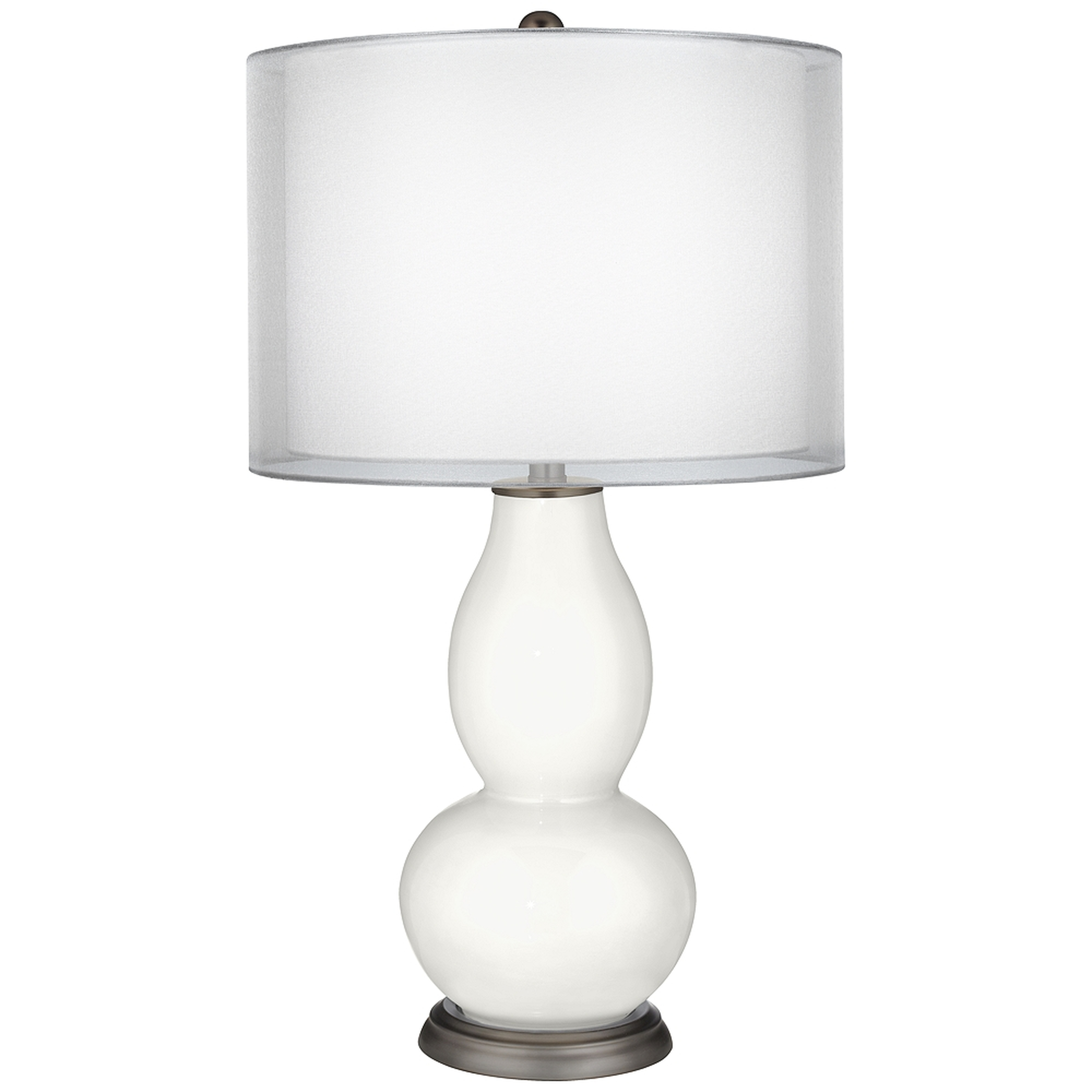 Winter White Sheer Double Shade Double Gourd Table Lamp - Style # 9V463 - Lamps Plus