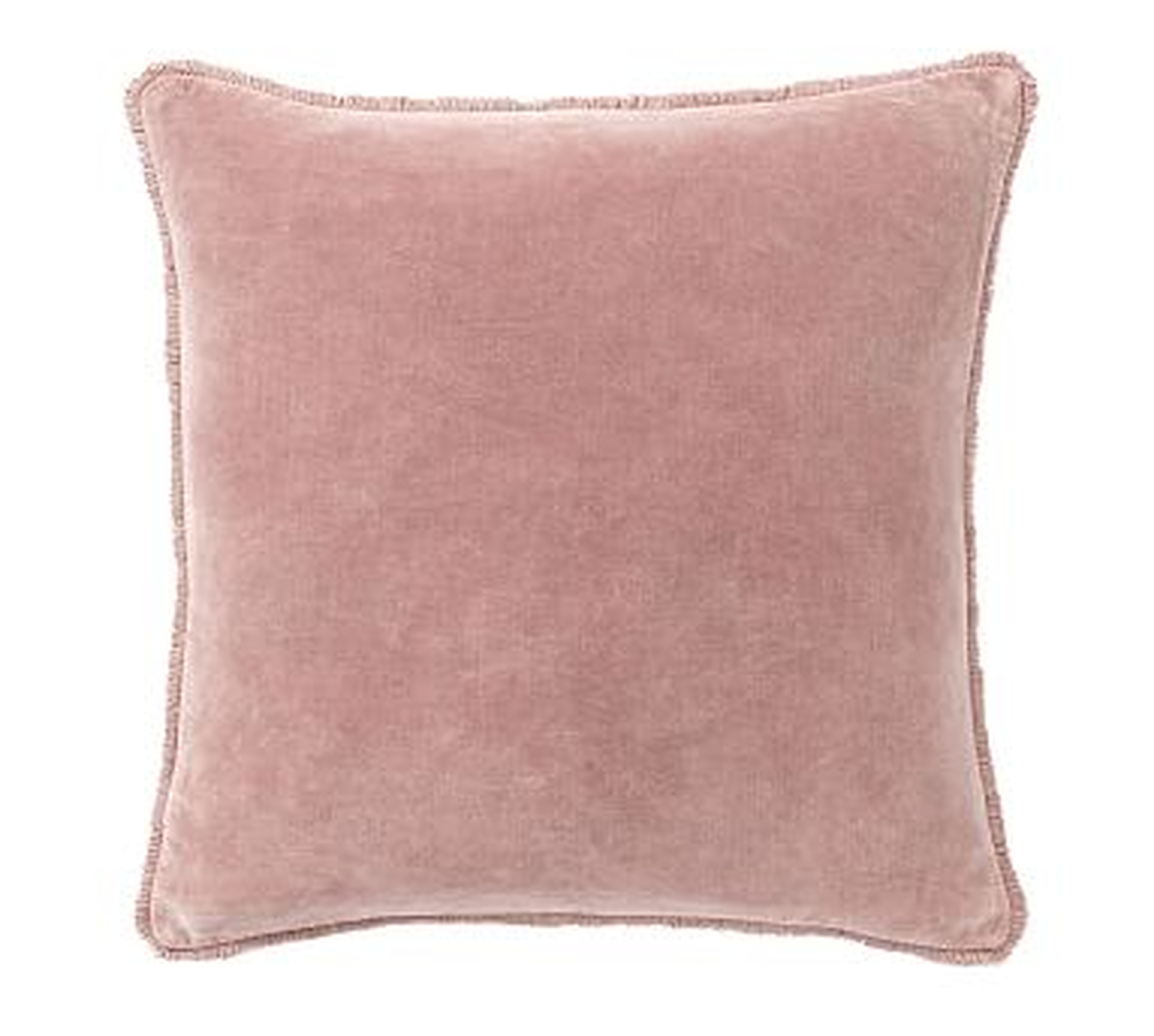 Fringe Velvet Pillow Cover, 22", Blush - Pottery Barn