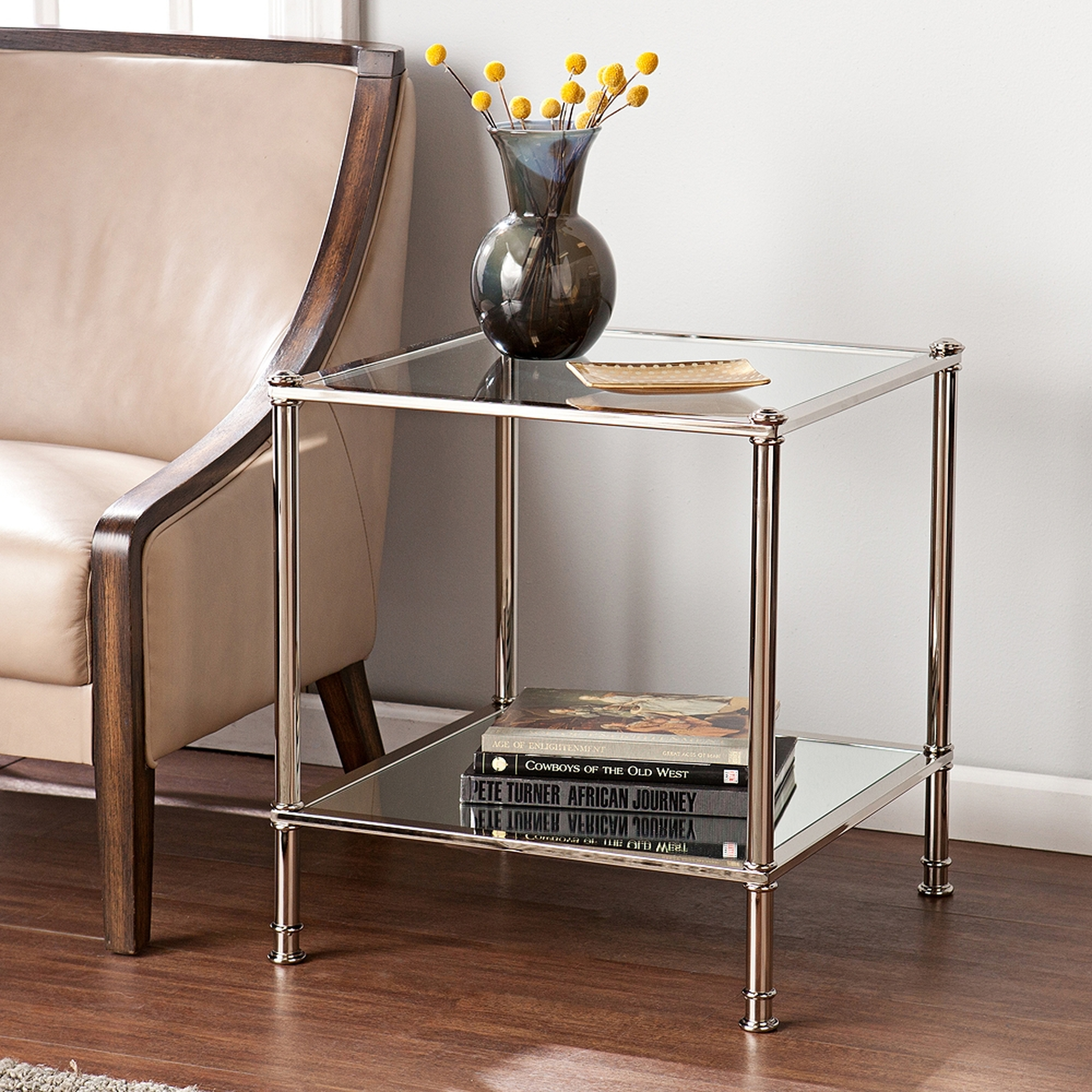 Paschall Metallic Silver End Table - Style # 39G74 - Lamps Plus
