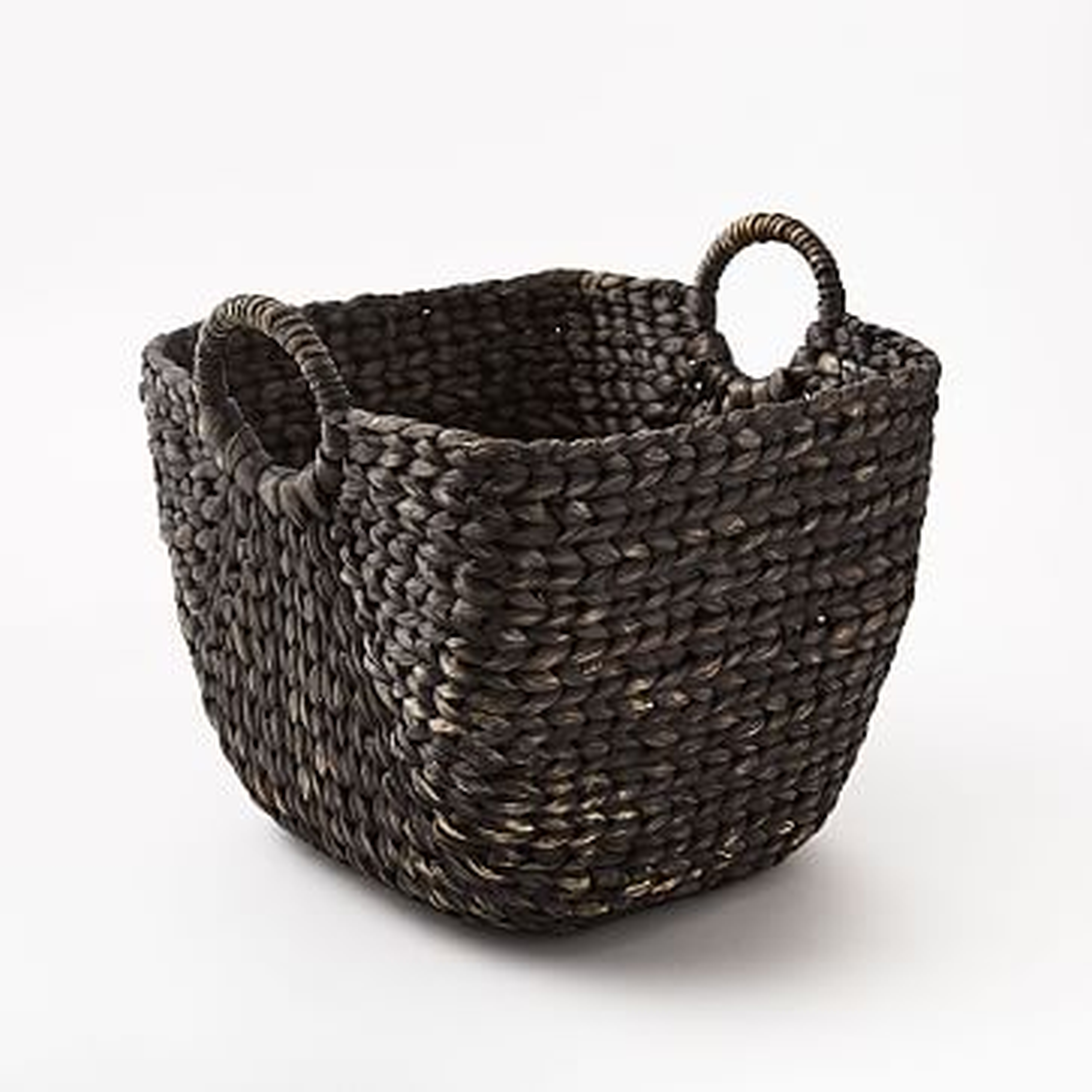 Large Curved Basket, Blackwashed - West Elm