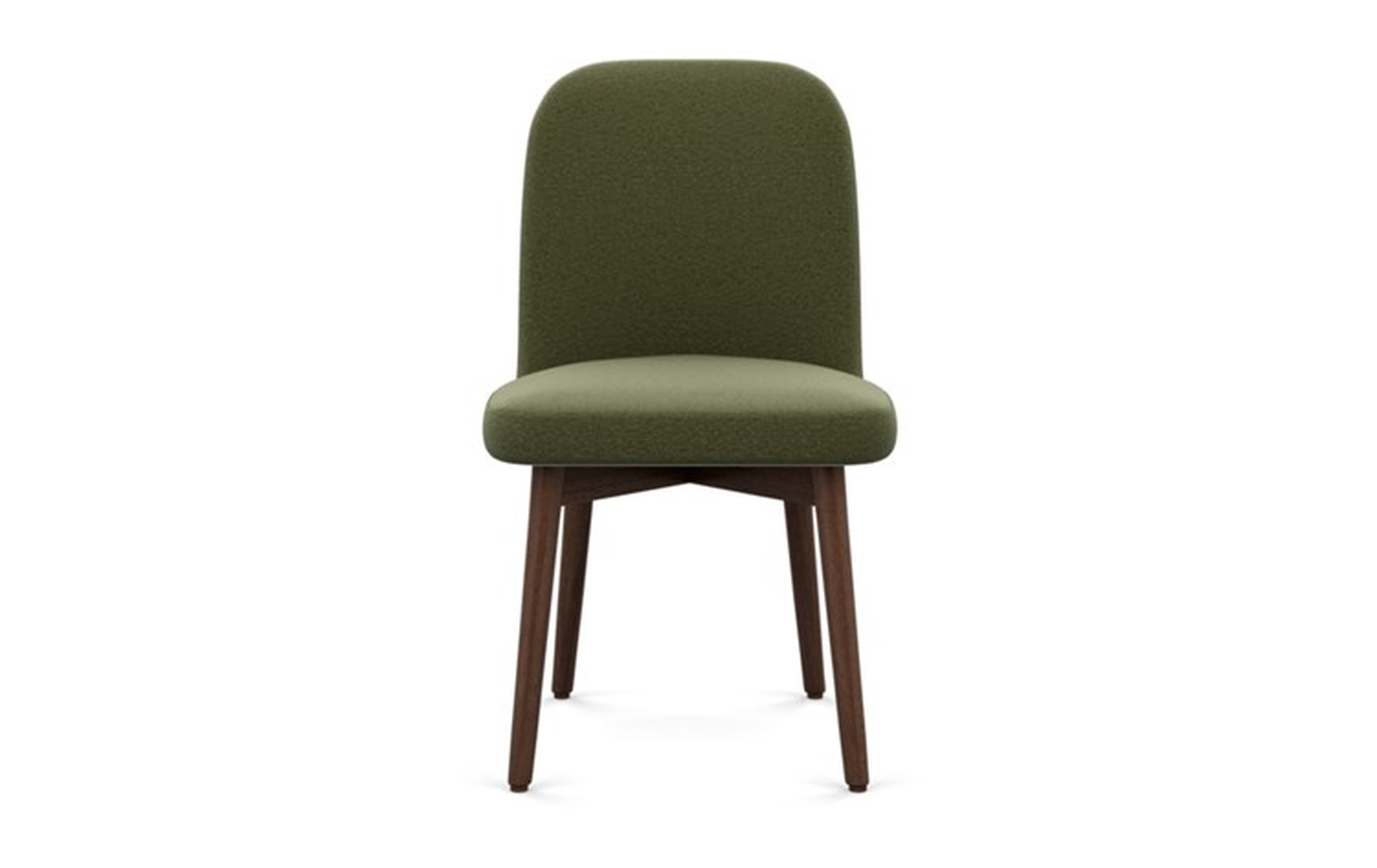Dylan Dining Chair with Evergreen Fabric and Oiled Walnut legs - Interior Define