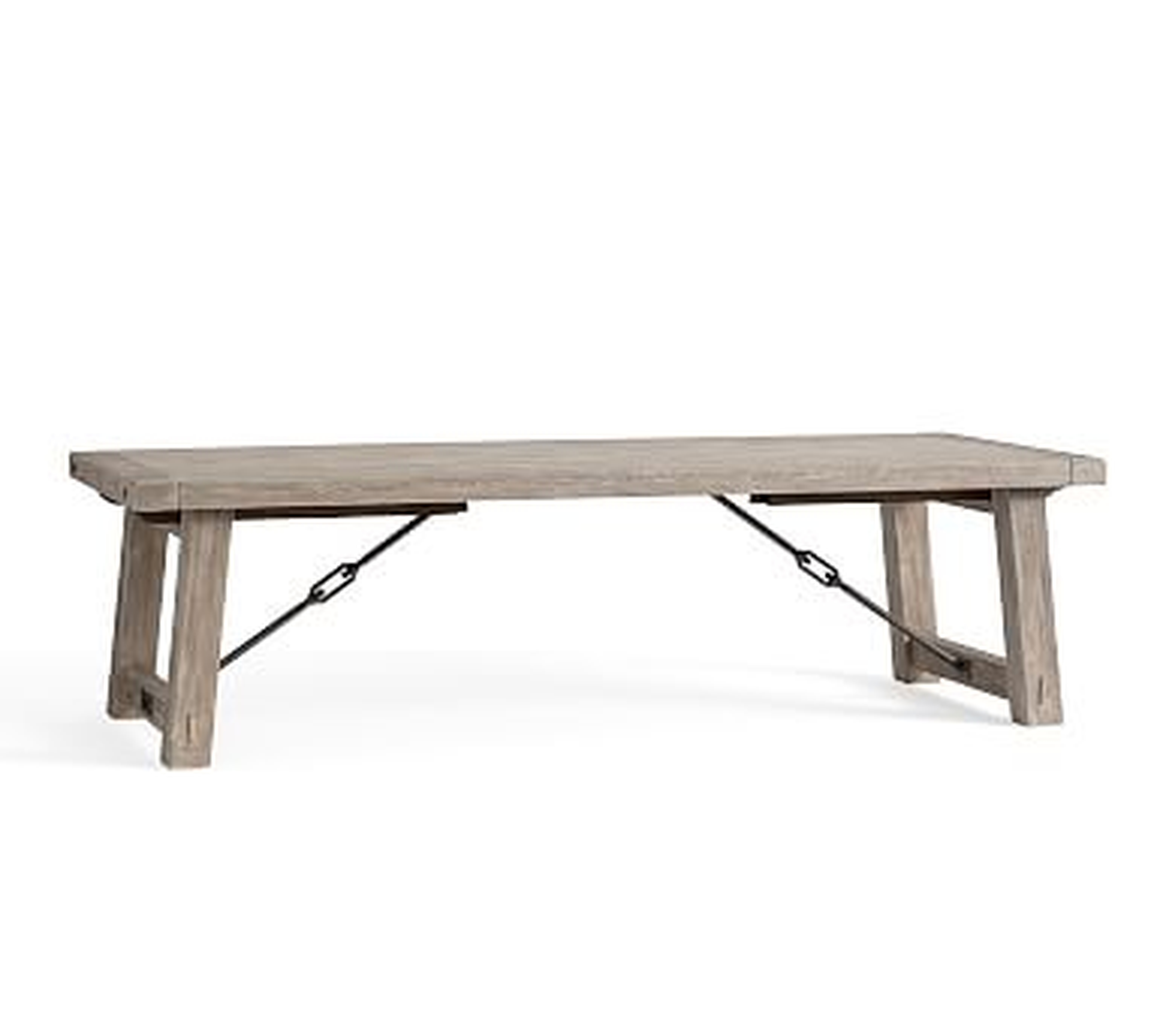 Benchwright Extending Dining Table, Gray Wash, 108"-144"L - Pottery Barn