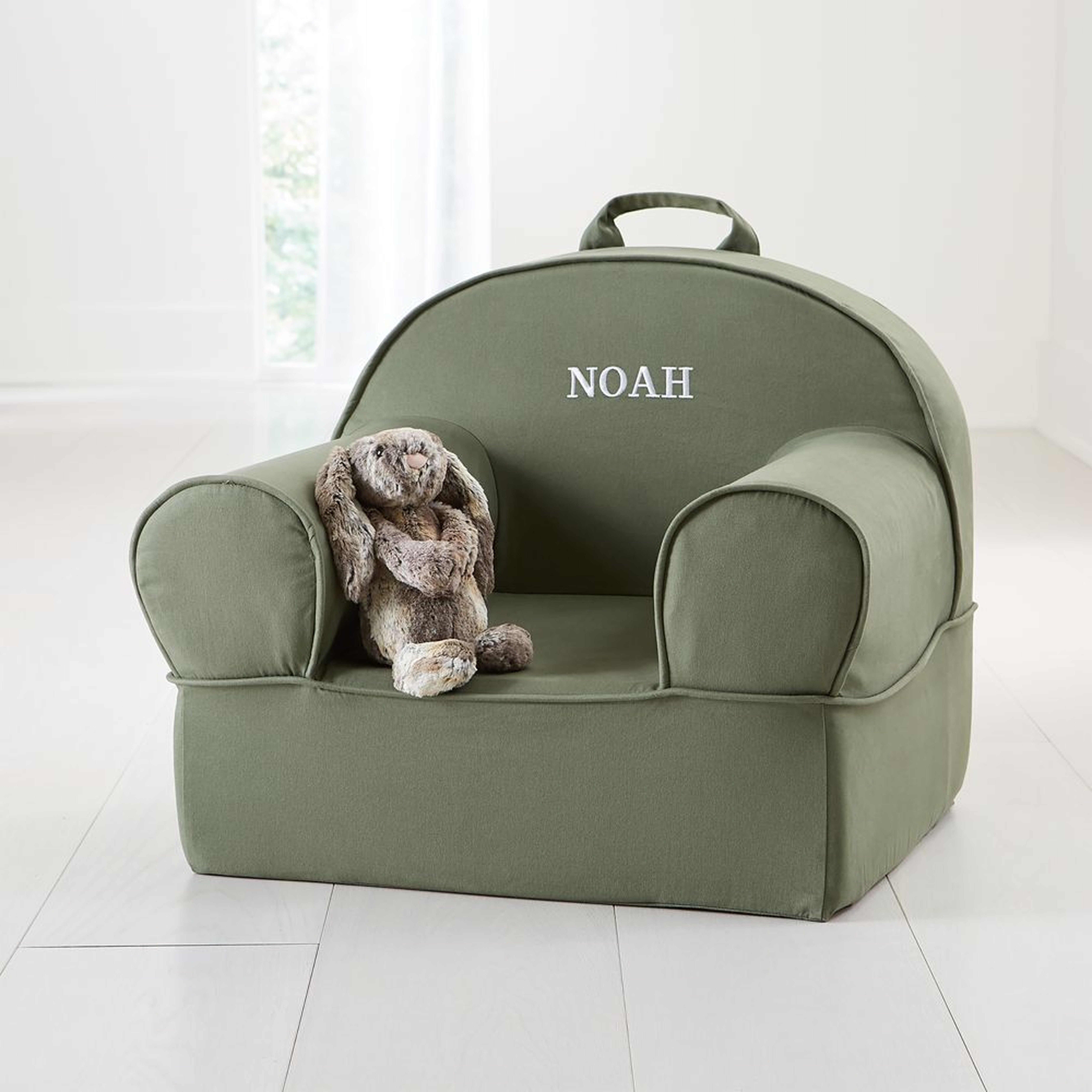 Large Dark Green Nod Chair - Crate and Barrel