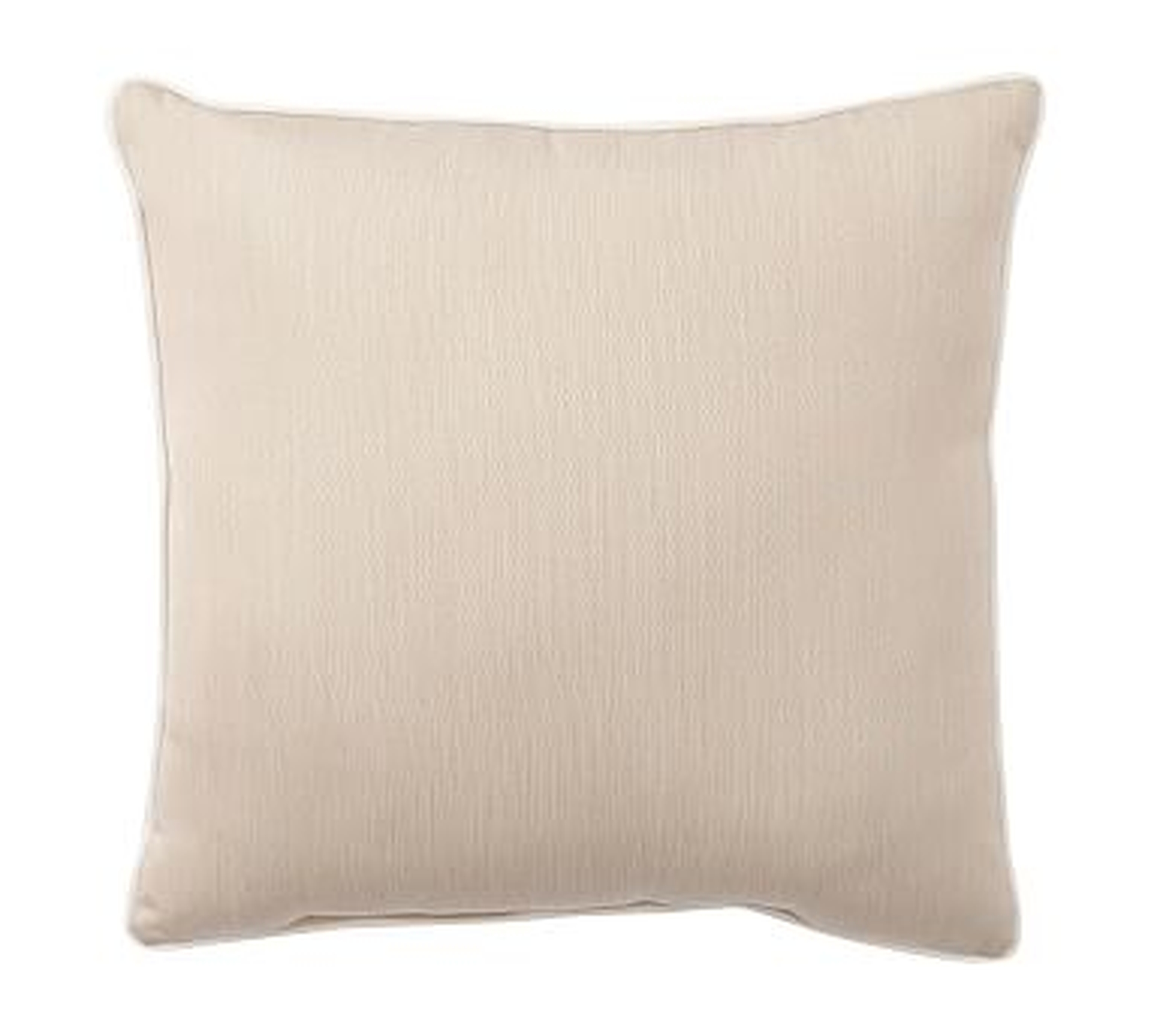 Sunbrella(R), Contrast Piped Solid Outdoor Pillow, 18", Linen Sand - Pottery Barn