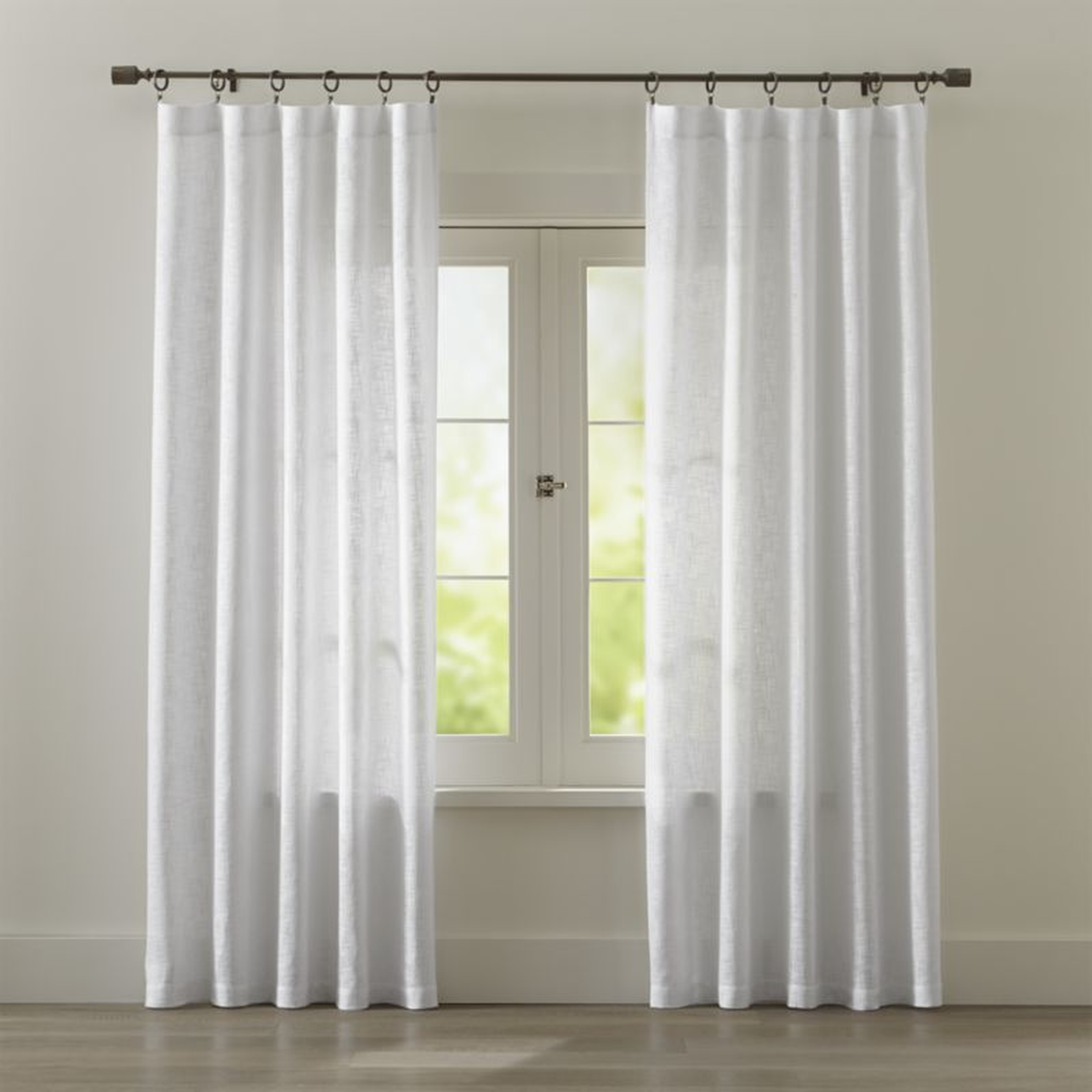 Lindstrom White 48"x84" Curtain Panel - Crate and Barrel