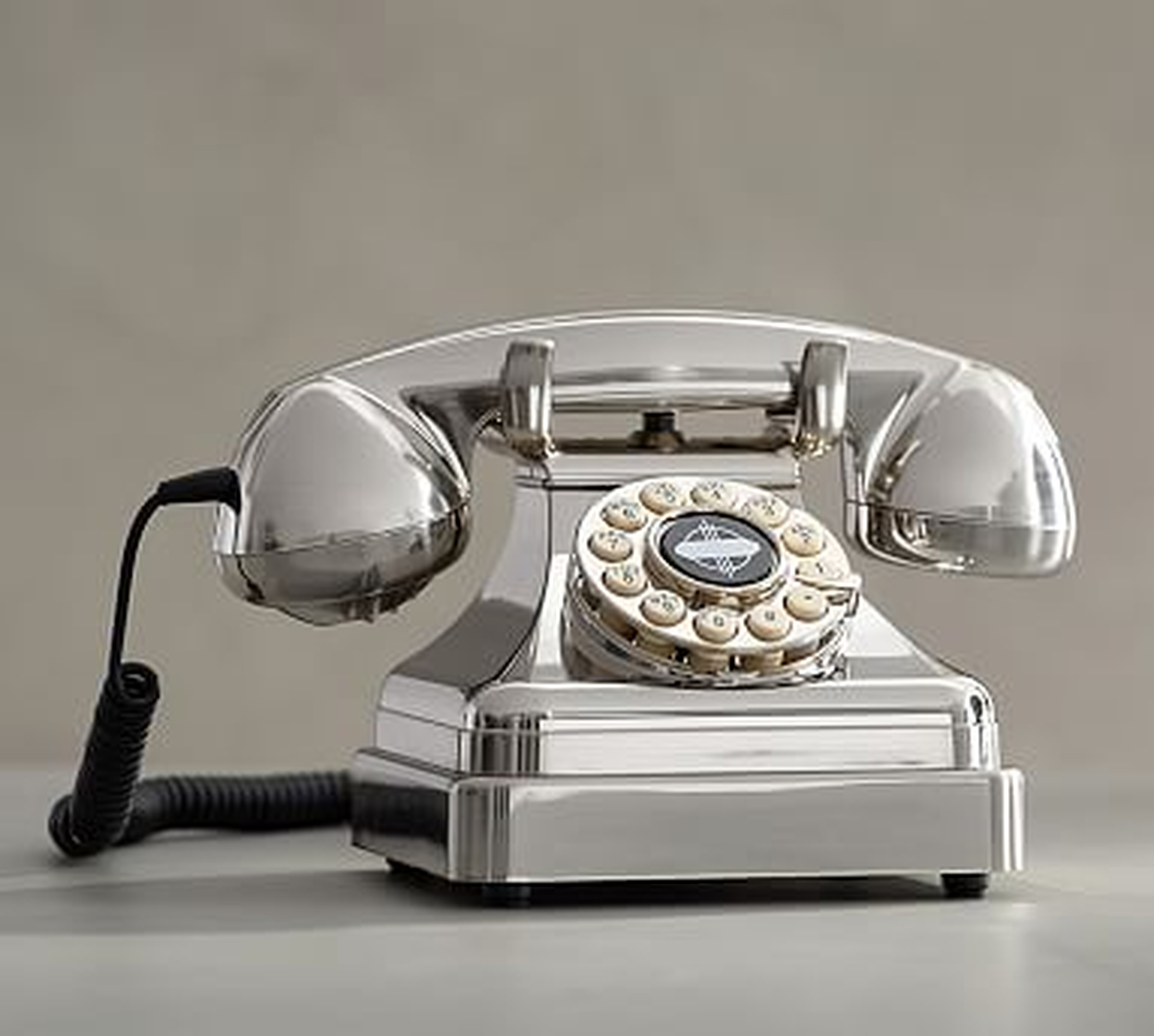 Crosley Kettle Classic Desk Phone, Brushed Chrome - Pottery Barn