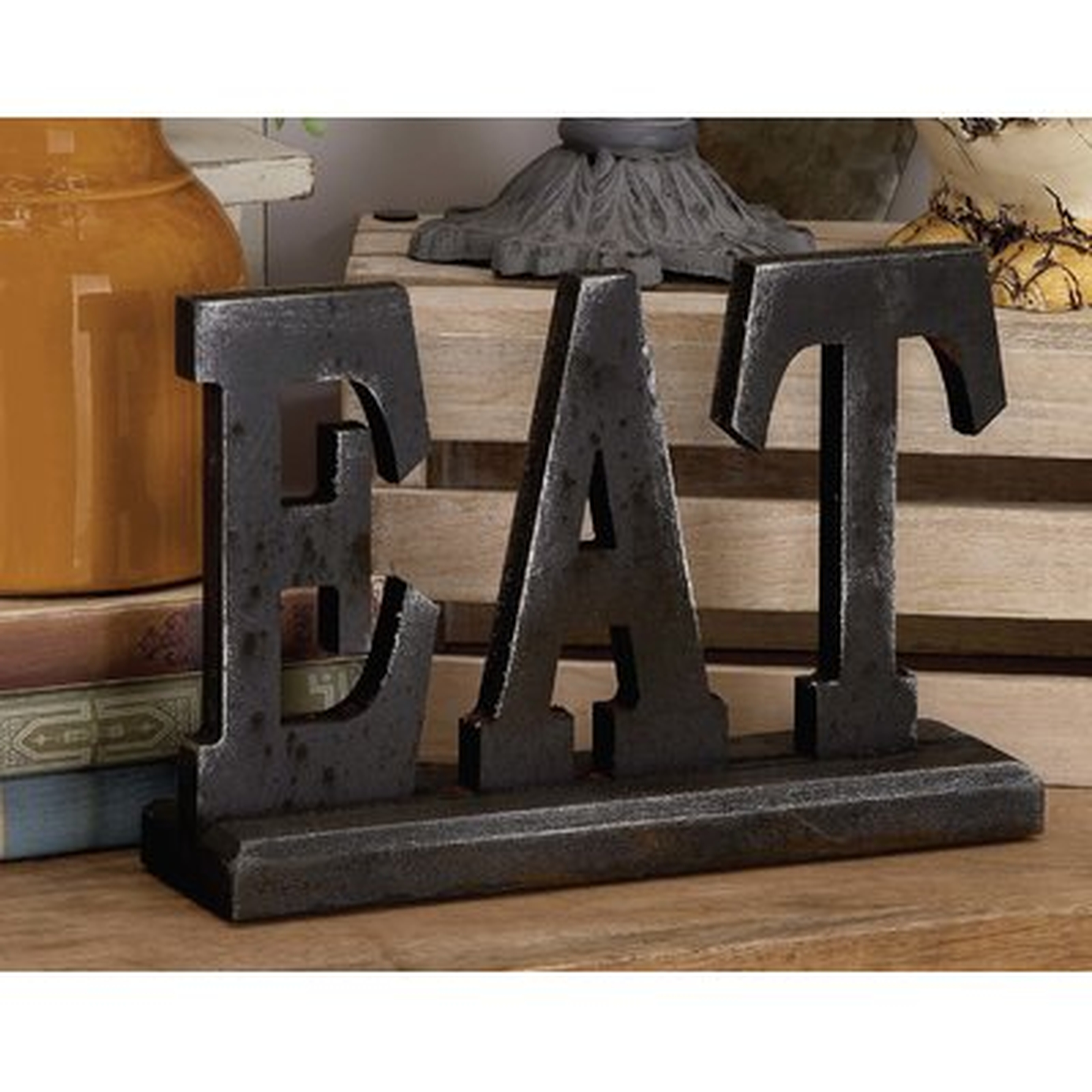 Jacinto Wood Eat Letter Block - Wayfair