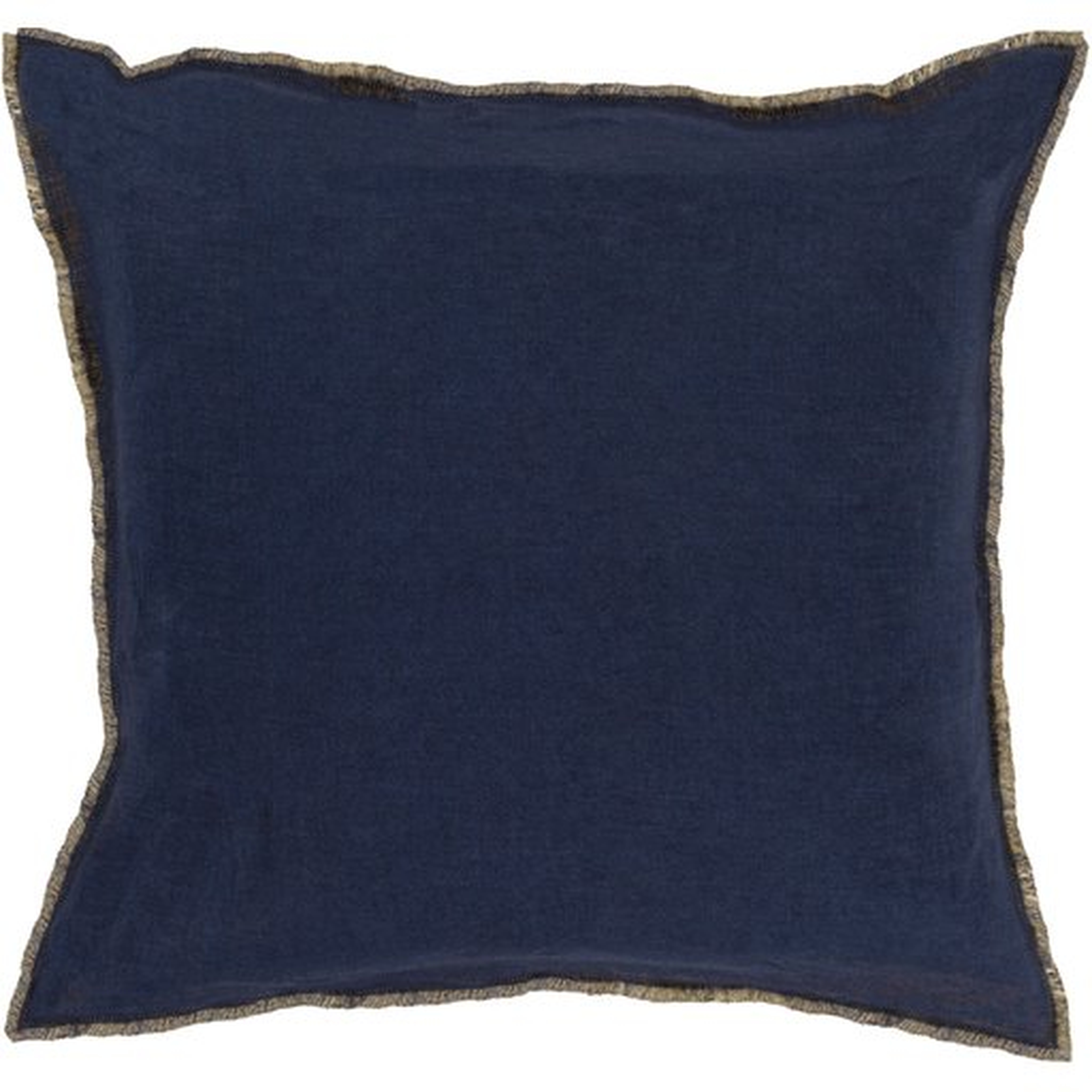 Clearance Eyelash EYL-008 Throw Pillow-  Navy, Bright Yellow- Pillow Shell with Down Insert- 18" x 18" - Surya
