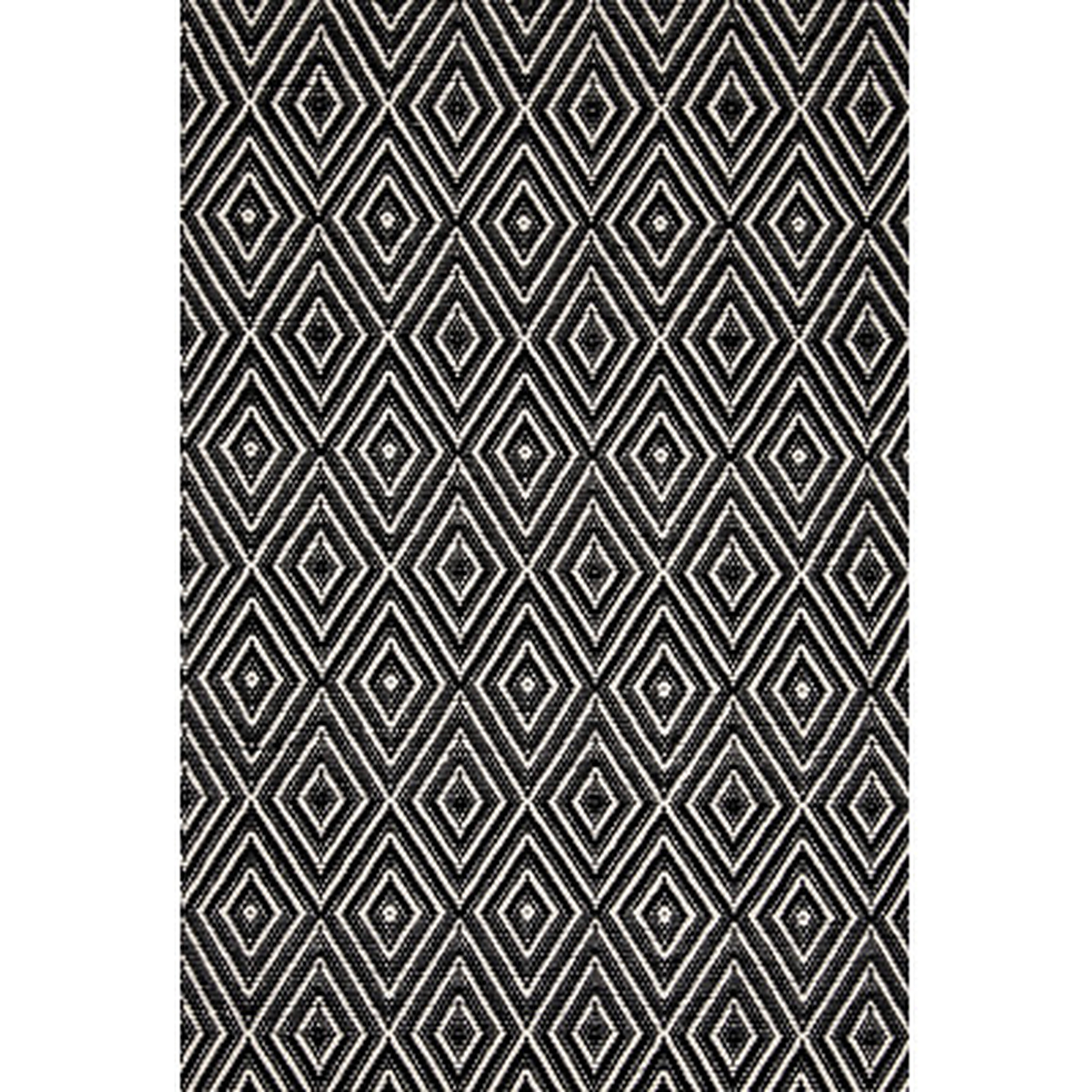 Hand-Woven Indoor/Outdoor Area Rug, Black, 6' x 9' - Wayfair