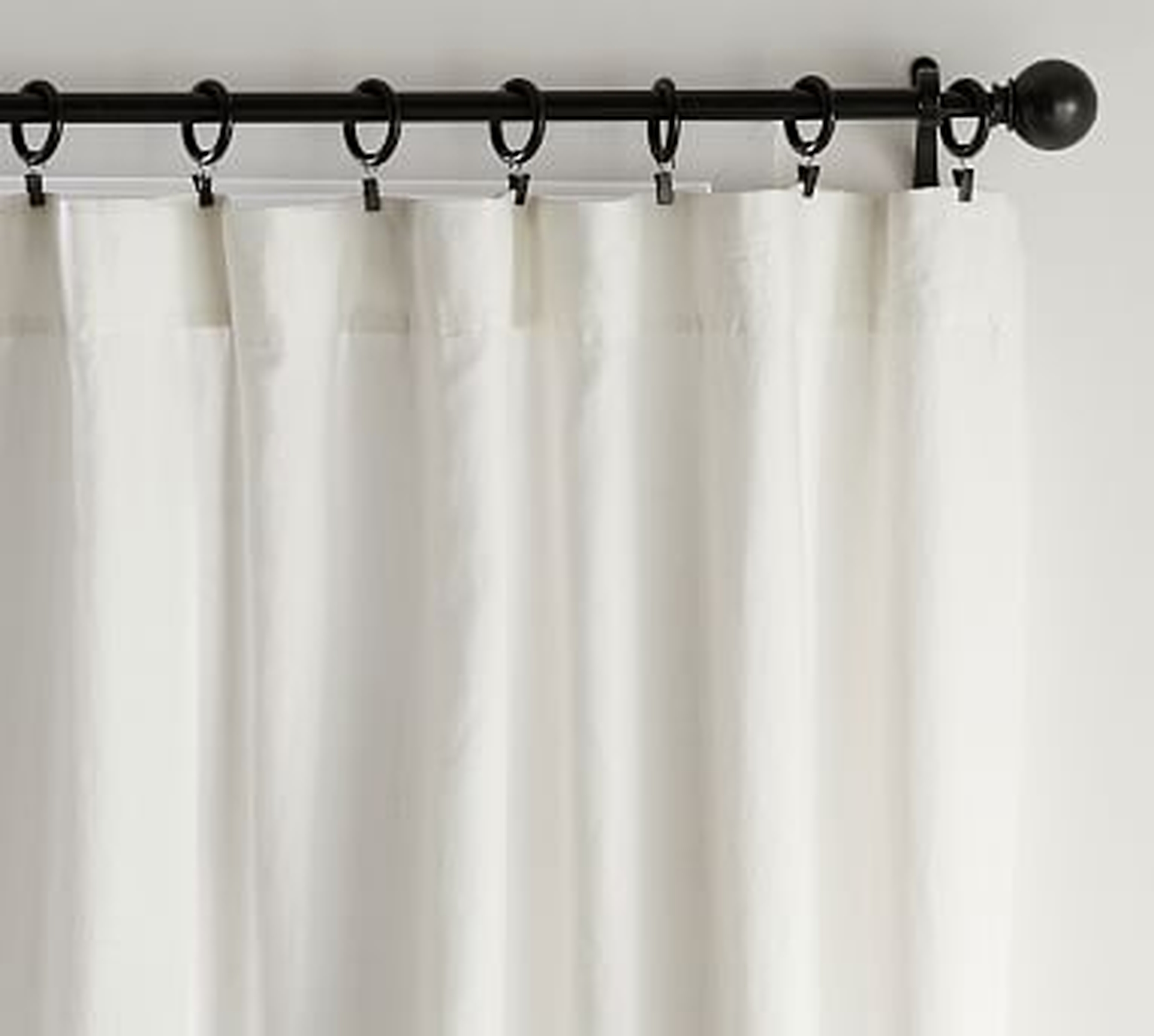 Classic Belgian Flax Linen Blackout Curtain, Classic Ivory 50 x 96", - Pottery Barn