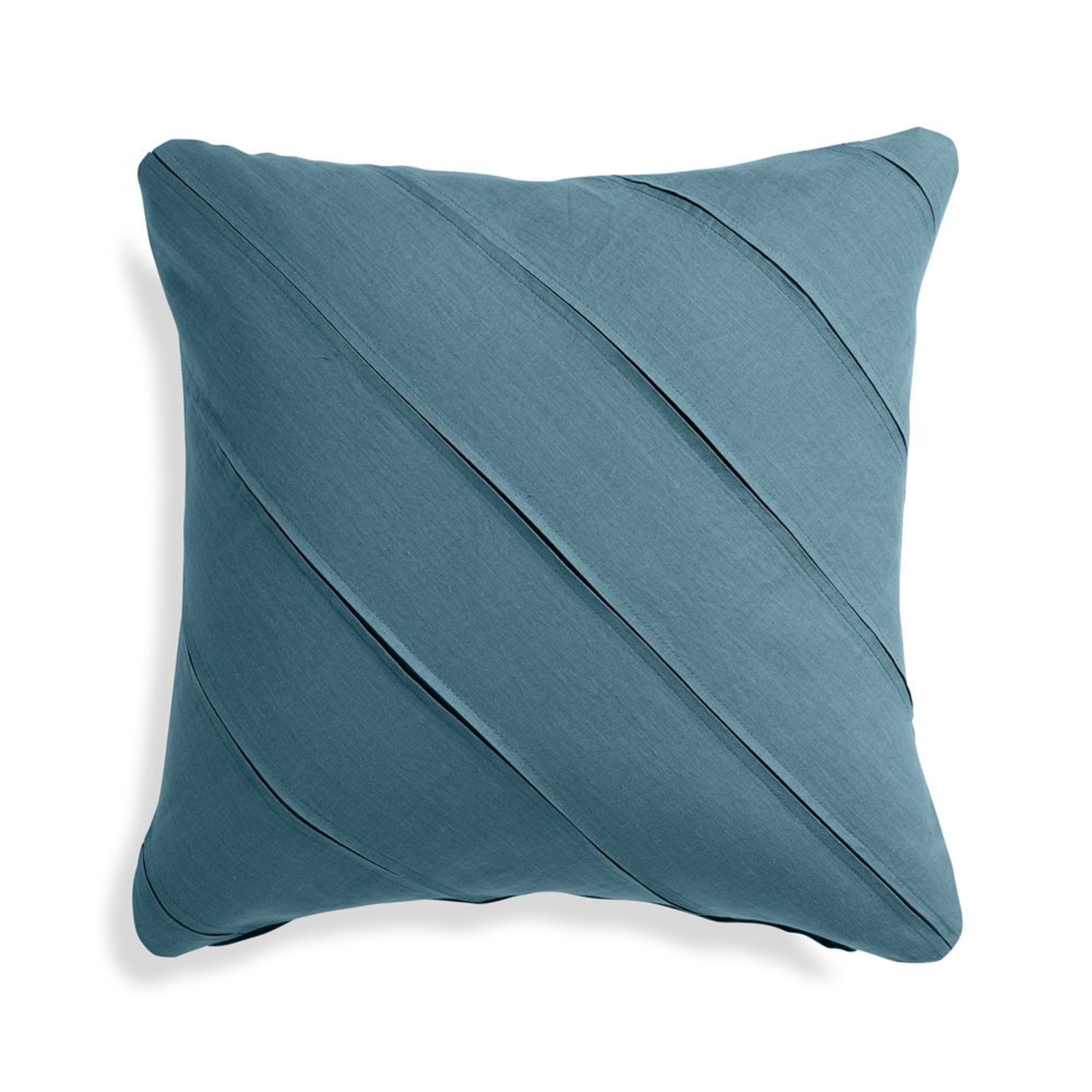 Theta Teal Linen Pillow Cover 20" - Crate and Barrel