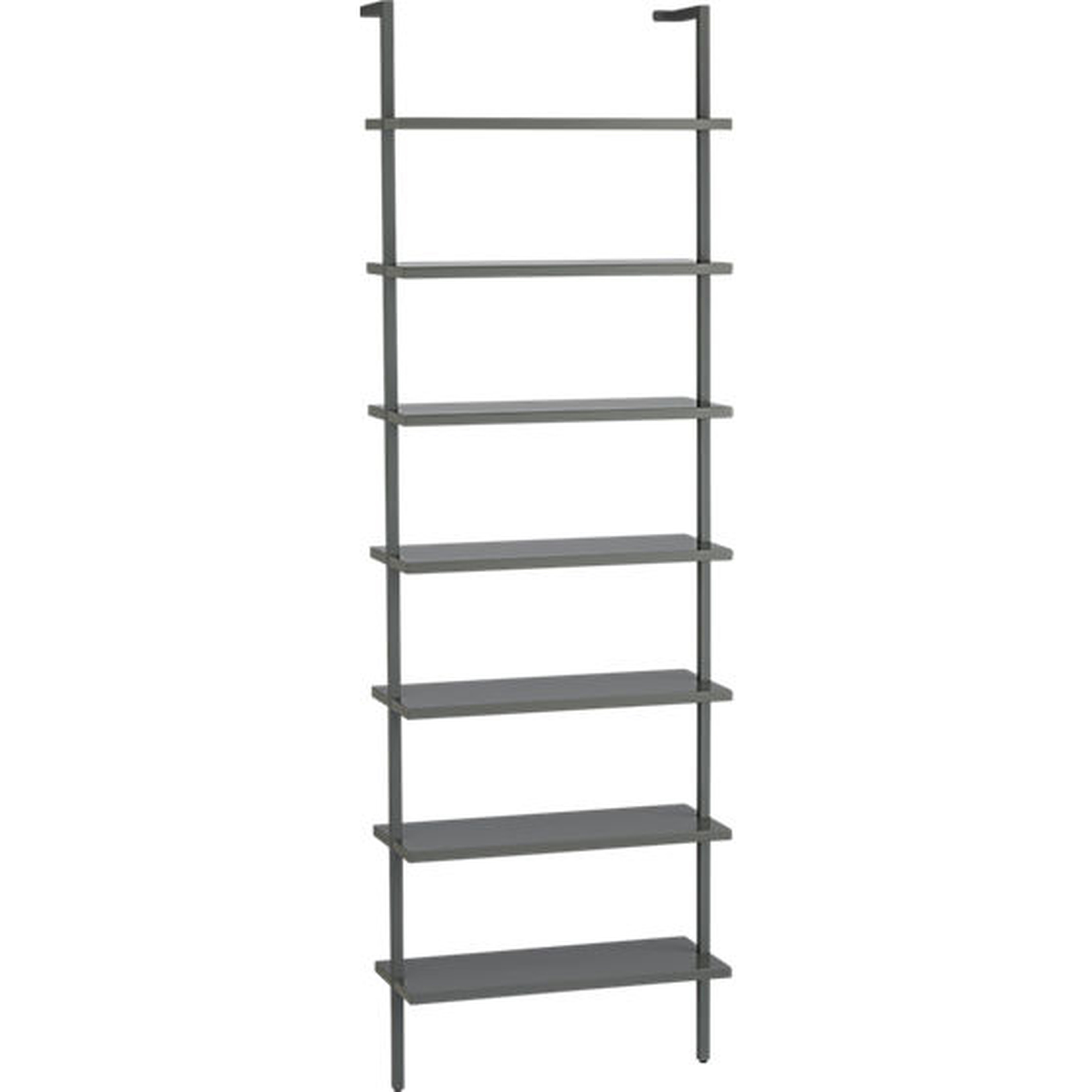 Stairway black 96" wall mounted bookcase - CB2